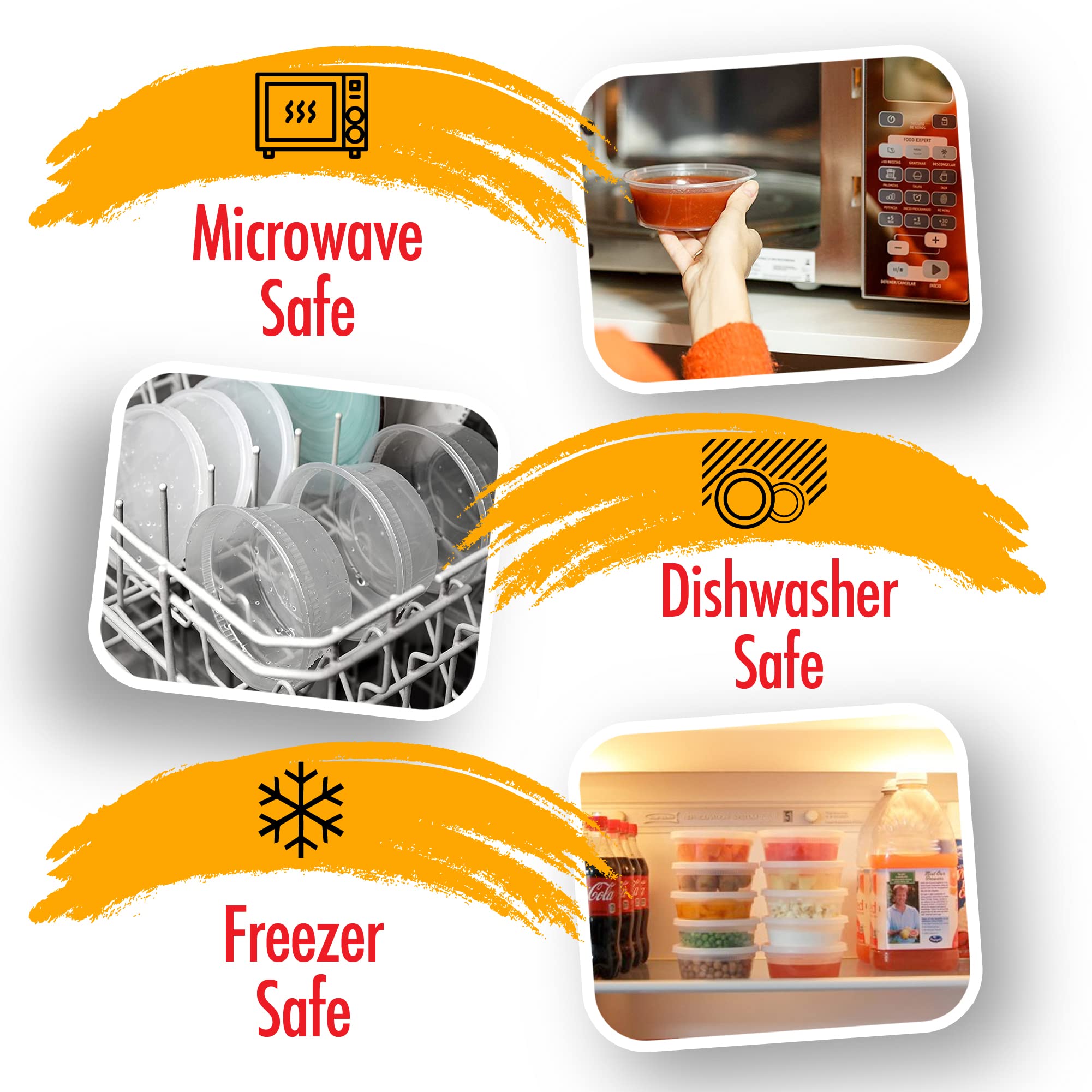 Quiddity Ware (8Oz-Deli Containers With Leakproof Lids-50 Pack Bpa-Free Plastic Microwaveable Clear Food Storage Container Premi