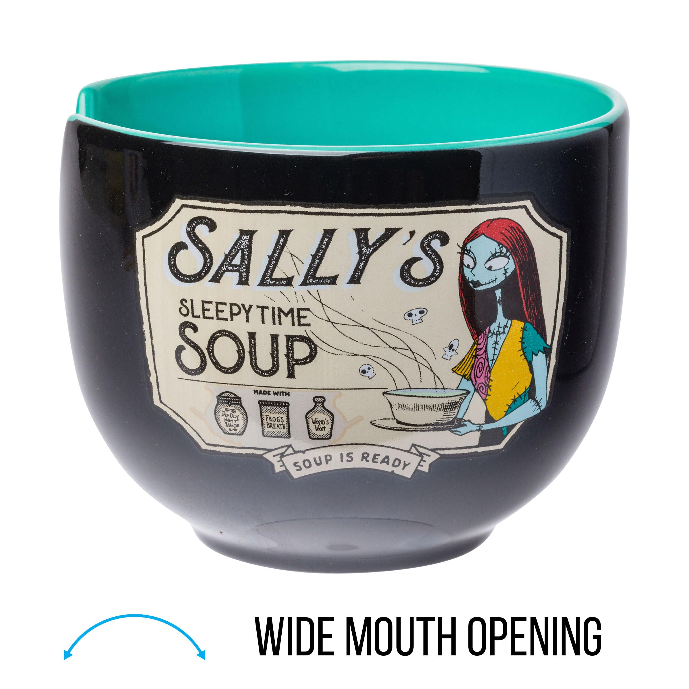 Silver Buffalo Disney Nightmare Before Christmas Sally'S Sleepy Time Soup Ceramic Ramen Noodle Rice Bowl With Chopsticks, Microw