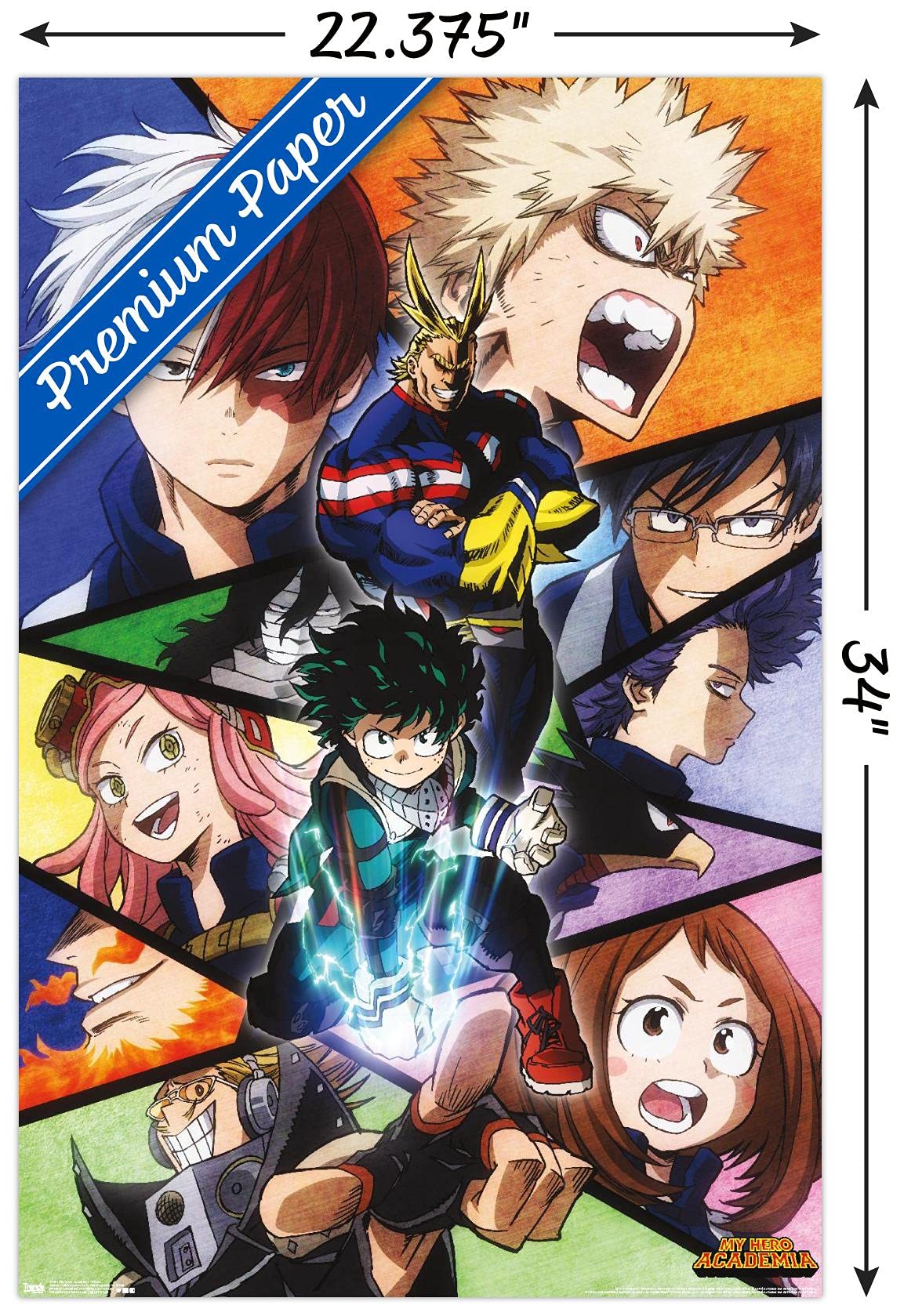 Trends International My Hero Academia-Faces Wall Poster, 22.375'' X 34'', Premium Unframed