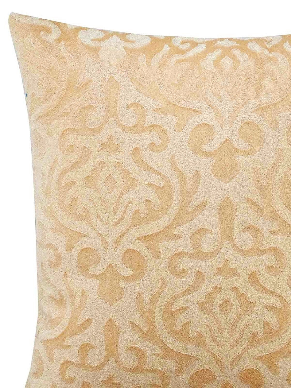Cidizy Beige Cream Velvet Cushion Covers, 16X16 Inch, Set Of 5