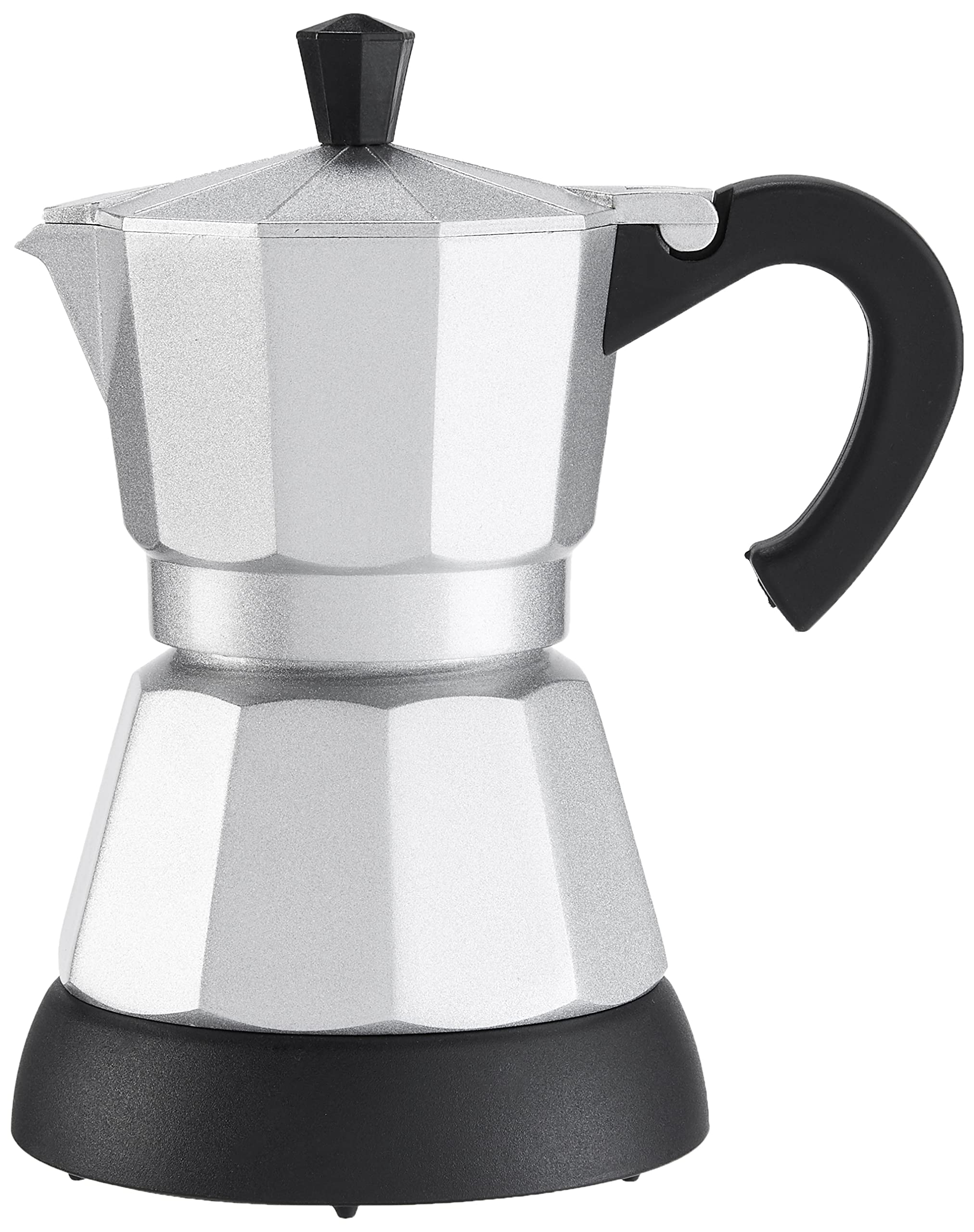 UNIWARE Electric Espresso/Moka Coffee Maker, 3 Cups, Silver, Aluminum, Model 89501-3