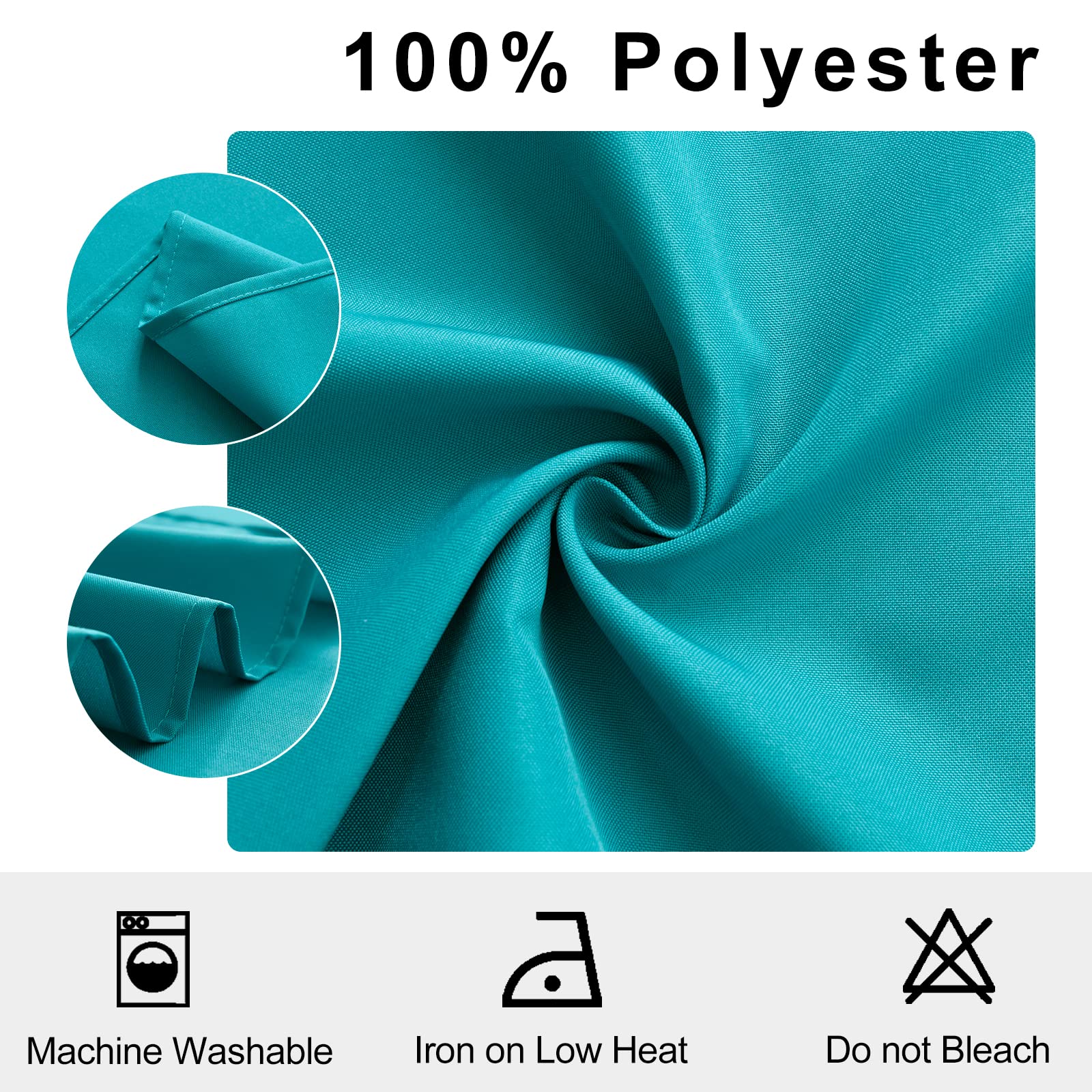 Hiasan Cloth Napkins Set Of 6, 18 X 18 Inch, Washable Turquoise Dinner Napkins With Hemmed Edges For Restaurant, Wedding And Hol