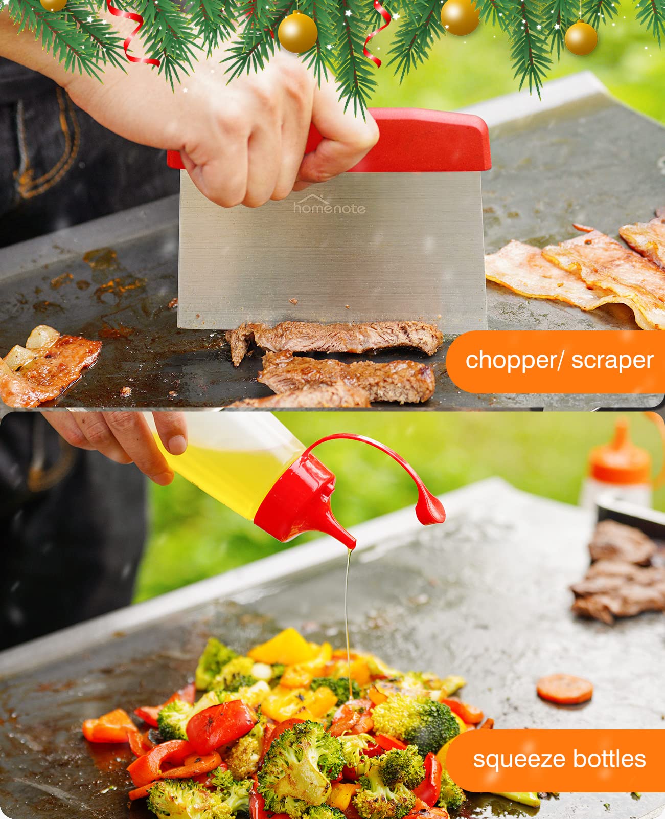 Homenote Griddle Accessories Kit, Exclusive Griddle Tools Spatulas Set For Blackstone - 8 Pcs Commercial Grade Flat Top Grill Ac
