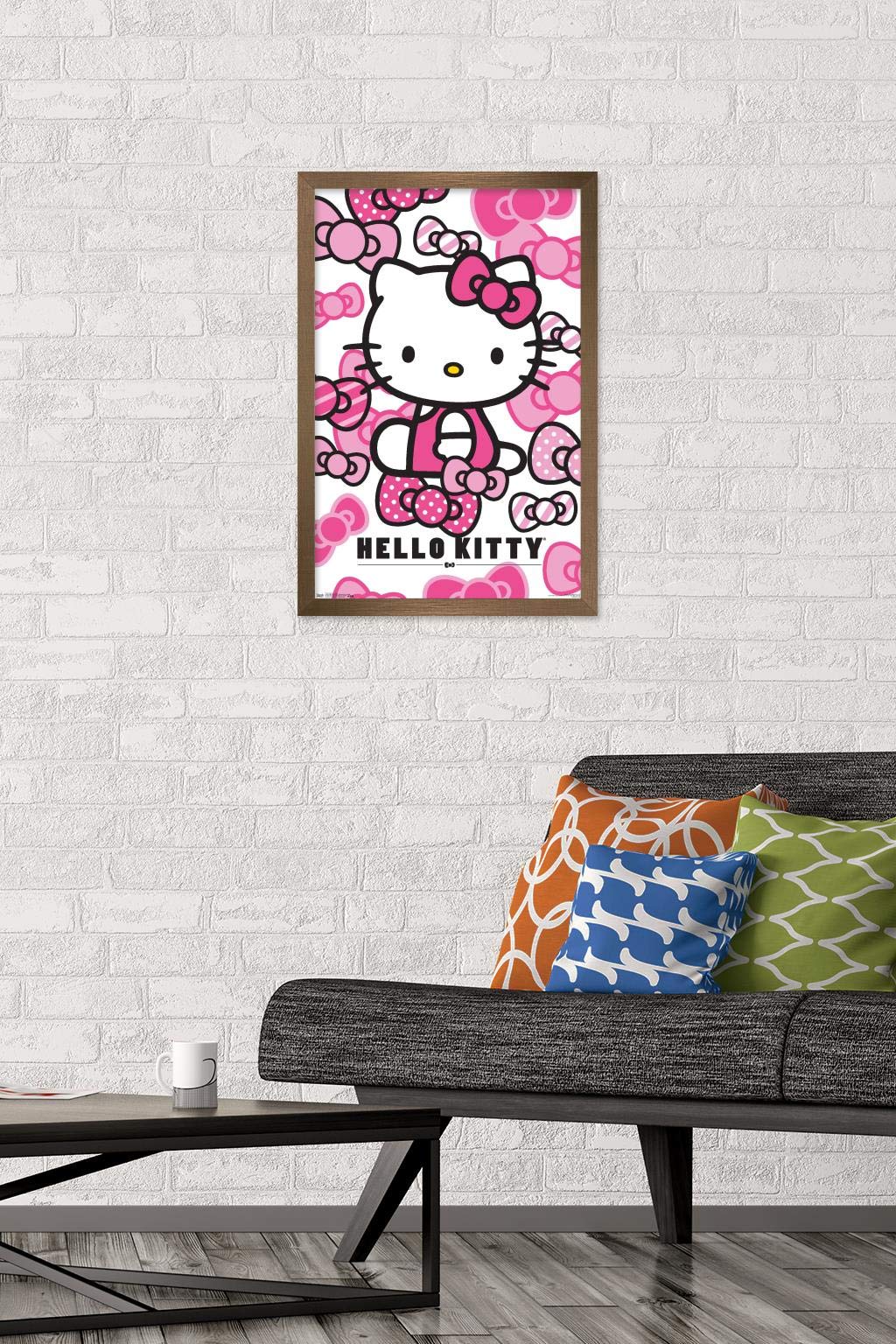 Trends International Hello Kitty - Bows Wall Poster, 14.725'' X 22.375'', Bronze Framed Version