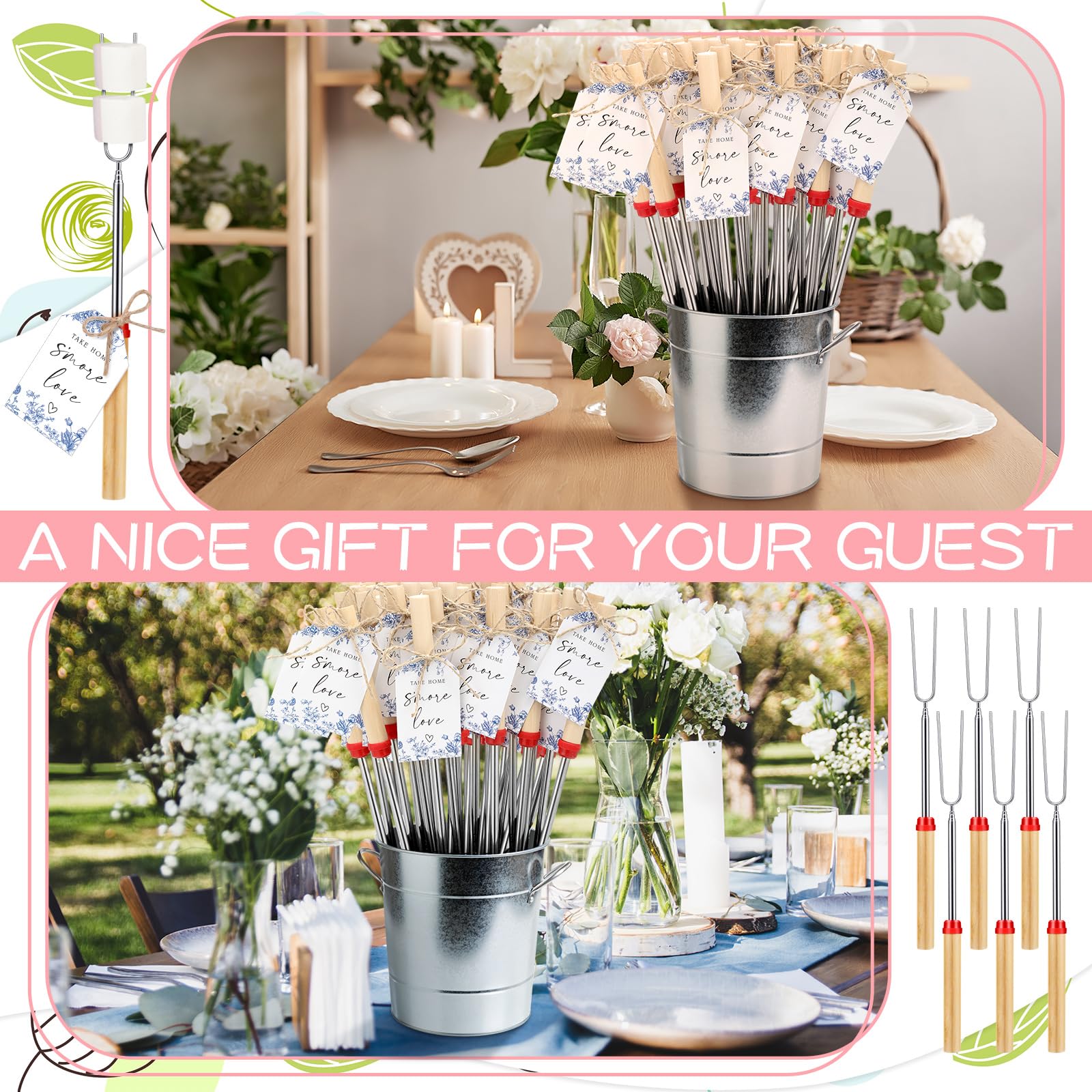 Tioncy 24 Sets S mores Party Favors for Guests Something Blue Before I Do Bridal Shower Favor Include S mores Sticks Barbecue Sk