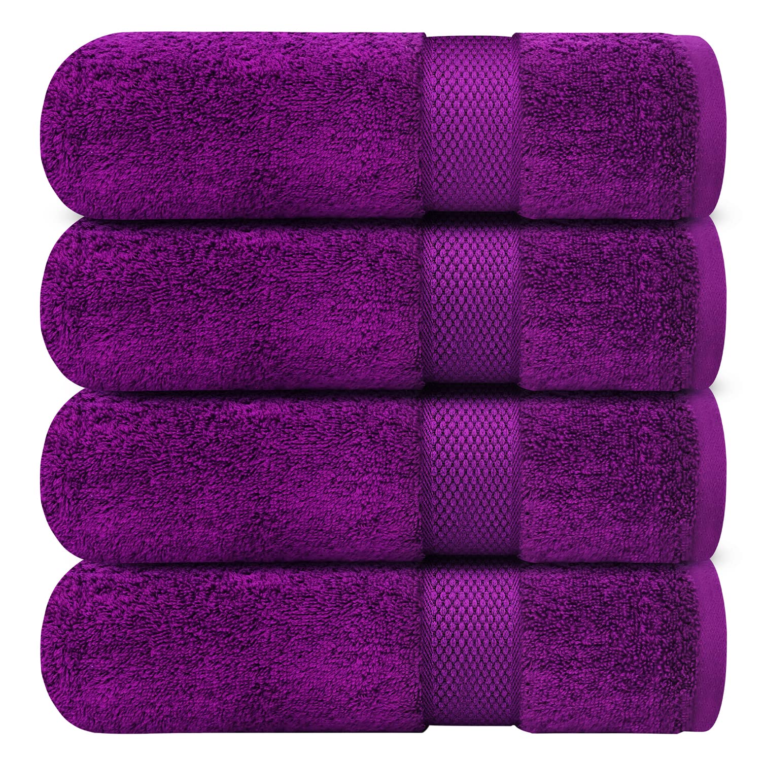 Infinitee Xclusives Premium Bath Towels Set Of 4-27X54 Inches, 100% Ring-Spun Cotton, Soft, Absorbent, Quick Dry, Durable, Ideal