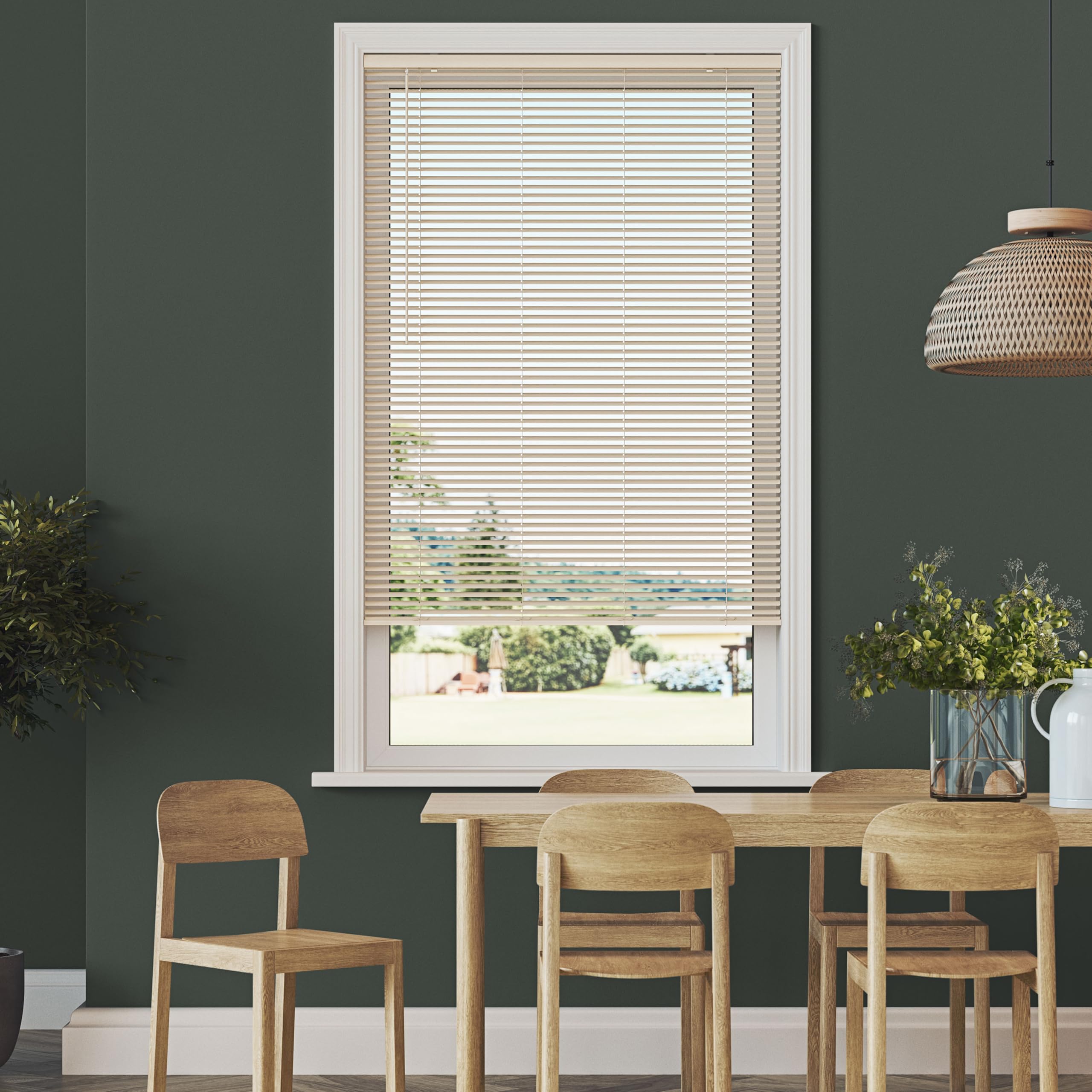 Lumino Vinyl Mini Blinds 1 Inch Cordless Room Darkening In Alabaster - 3875 W X 48 H (Over 700 Addl Custom Sizes) - Starting At