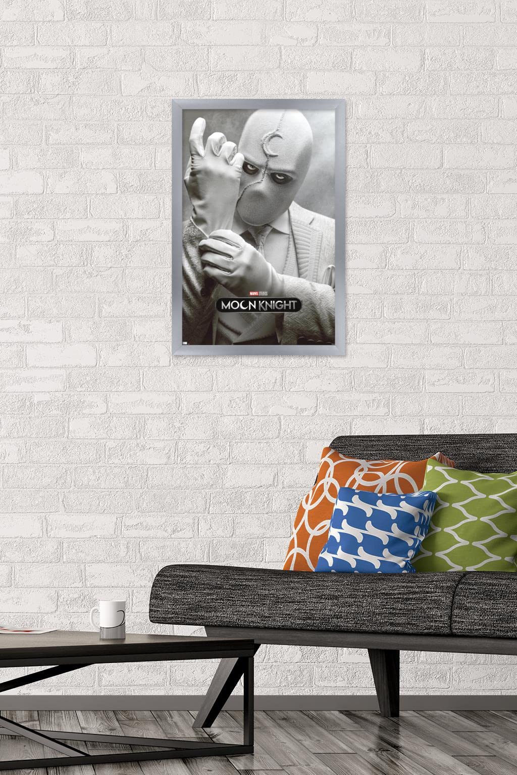 Trends International Marvel Moon Knight - Mr. Knight One Sheet Wall Poster, 14.725'' X 22.375'', Silver Framed Version
