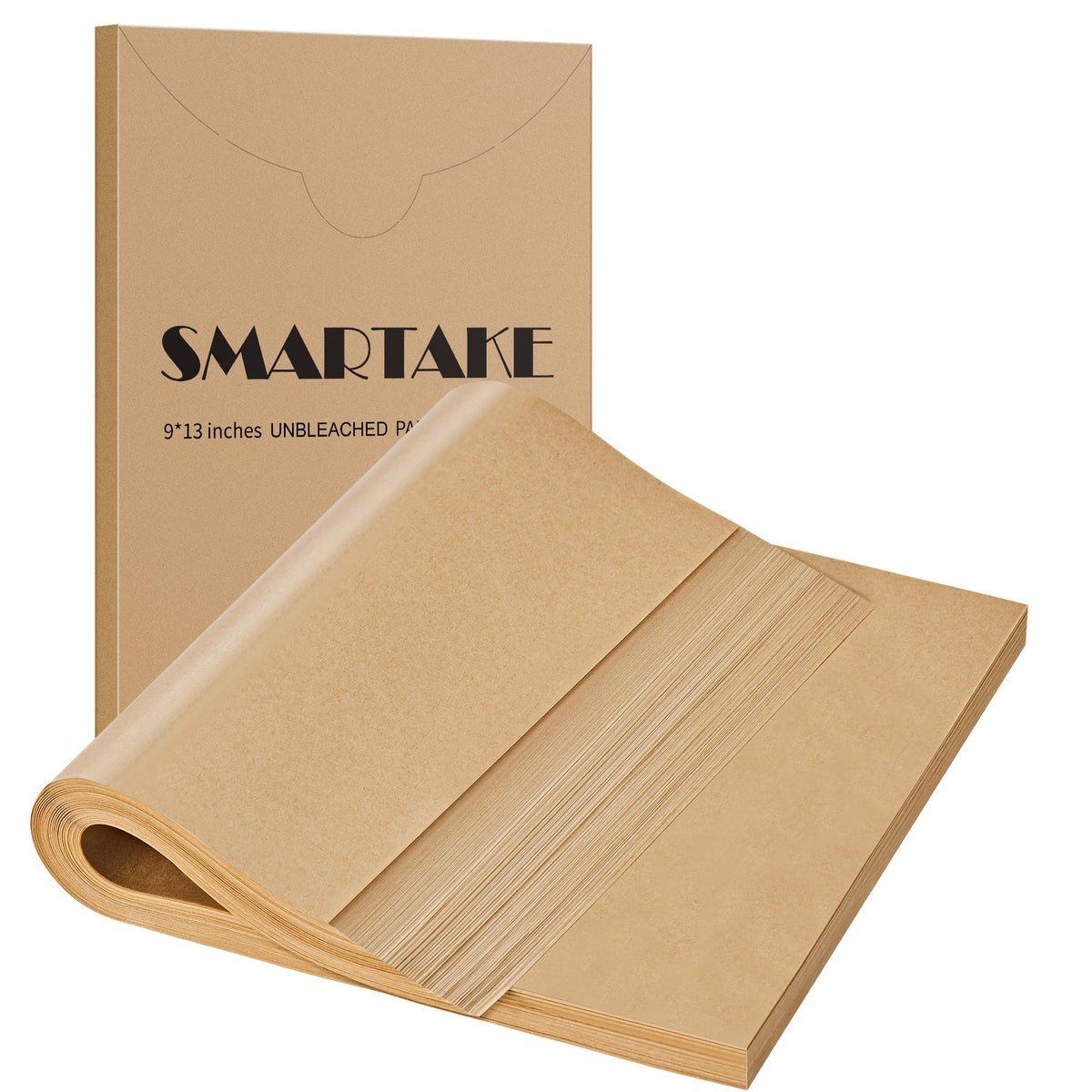 Smartake 300 Pcs Parchment Paper Baking Sheets, 9X13 Inches Non-Stick Precut Baking Parchment, For Baking Grilling Air Fryer Ste