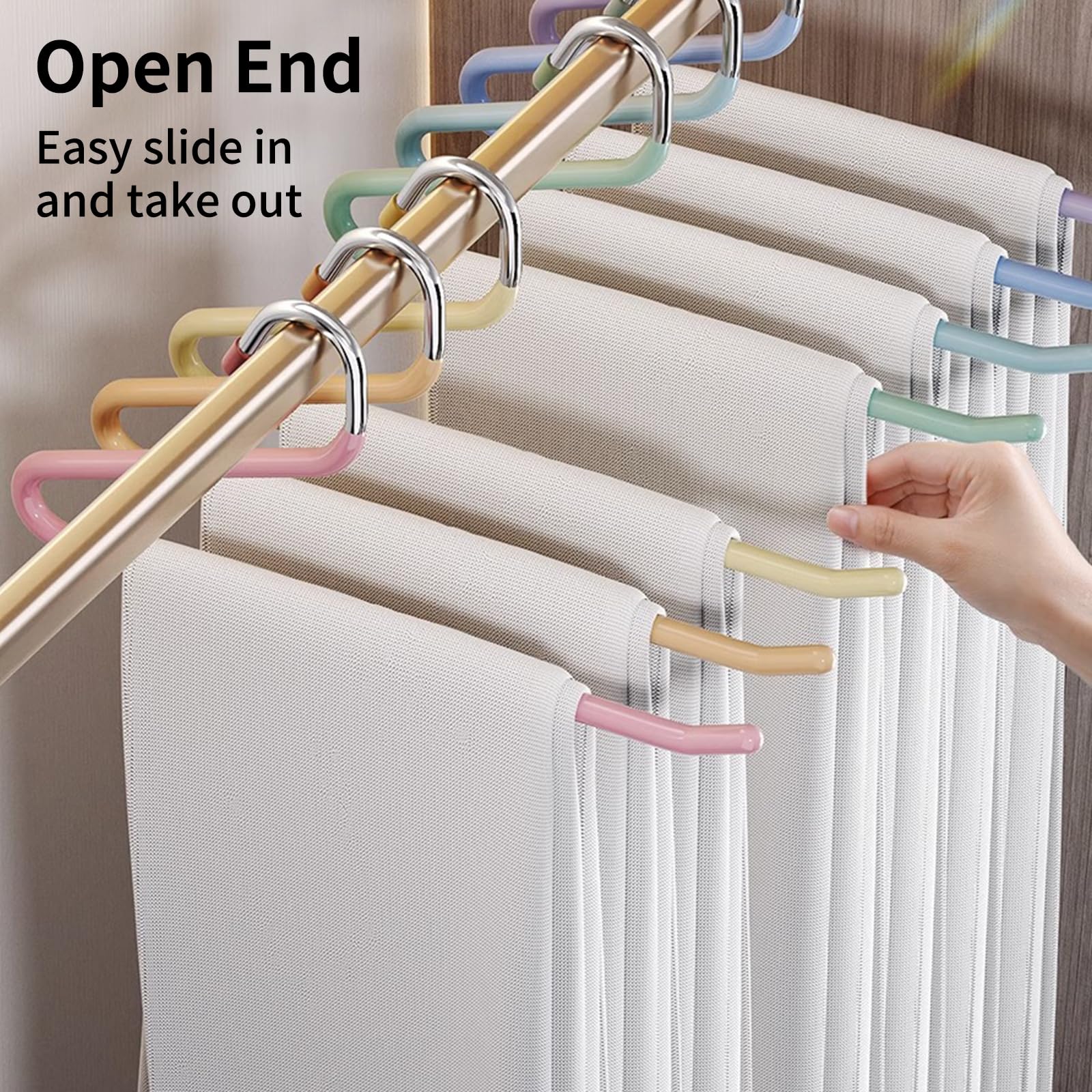 Slmt Pants Hangers For Women And Men, 28 Pack Jean Hangers For Closet, Open Ended Trouser Hangers, Rubber Coated Hangers Non Sli