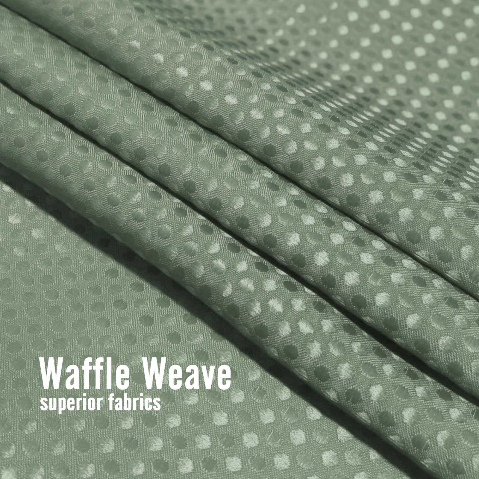 BBiggood Sage Green Shower Curtain  Long Shower Curtain 72 x 78 inch  Ombre Waffle Shower Curtains for Bathroom  Waffle Weave Fabric Shower Curtain Set with Hook.
