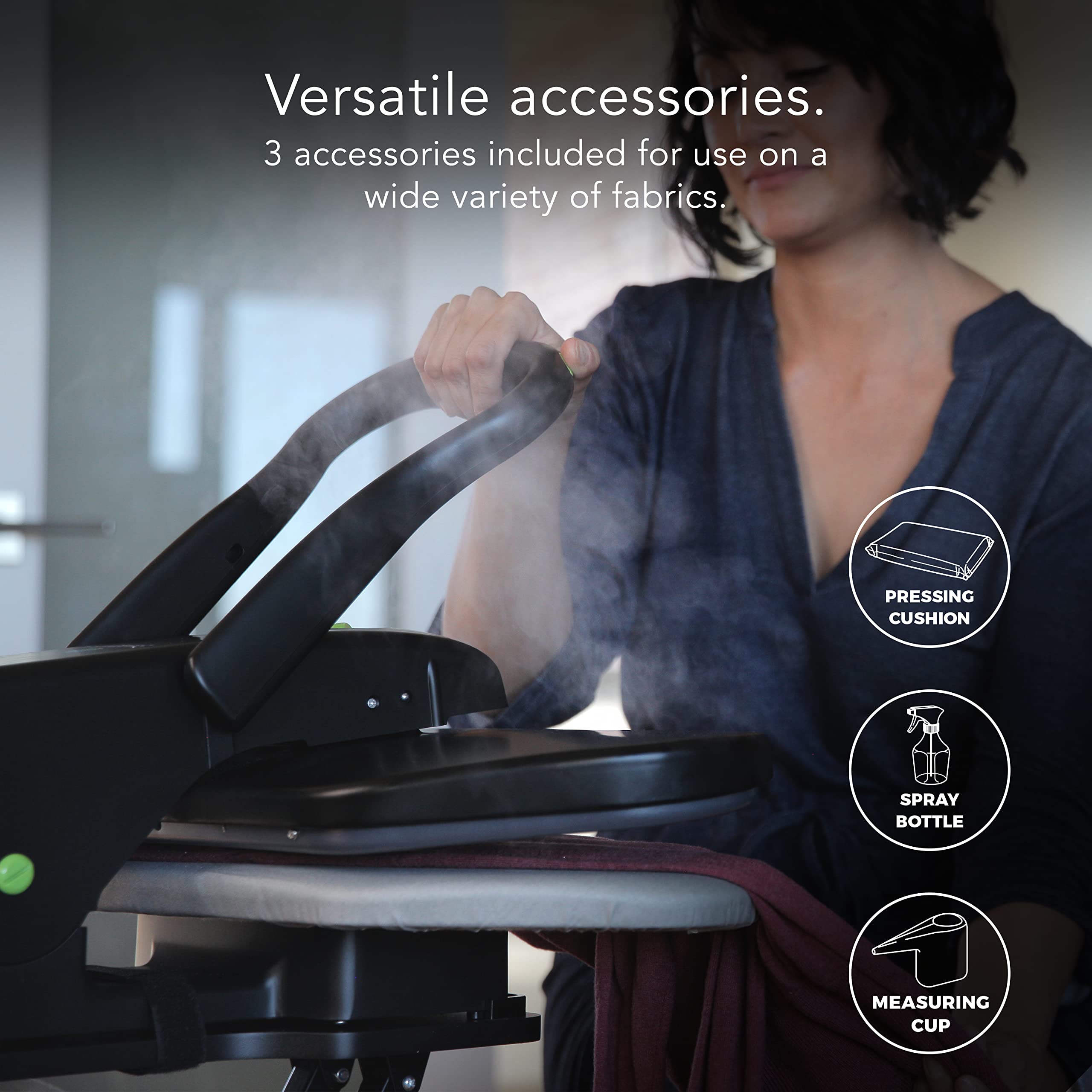 Steamfast Sf-623 Mid-Size Steam Press With Multiple Fabric Settings And Steam Burst Function, Black, 20.47'' L X 17.16'' W X 6.7