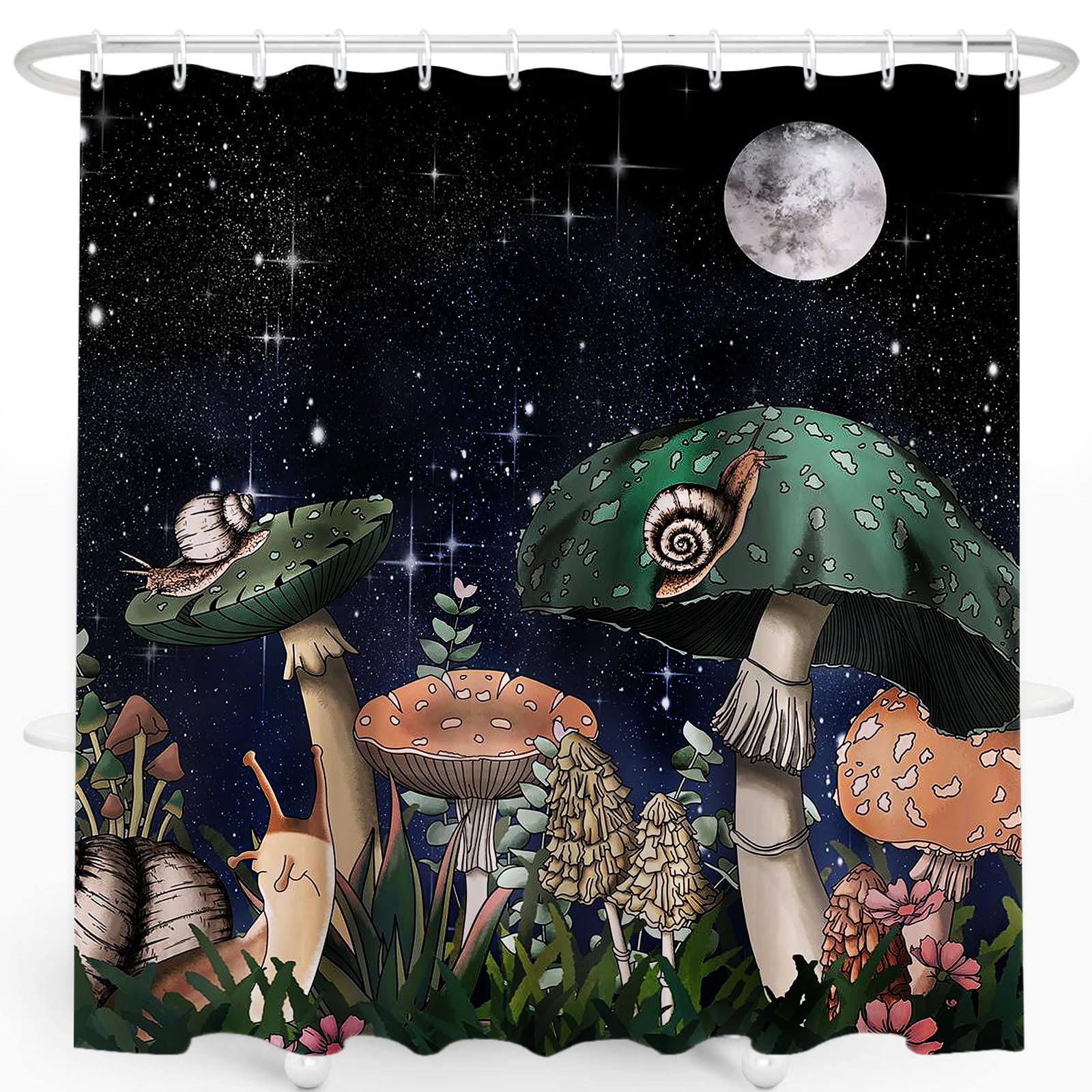 Zpepe Mushroom Shower Curtain, Cloth Shower Curtains, Cute Shower Curtain, Funky Shower Curtain Waterproof Polyester Fabric Show