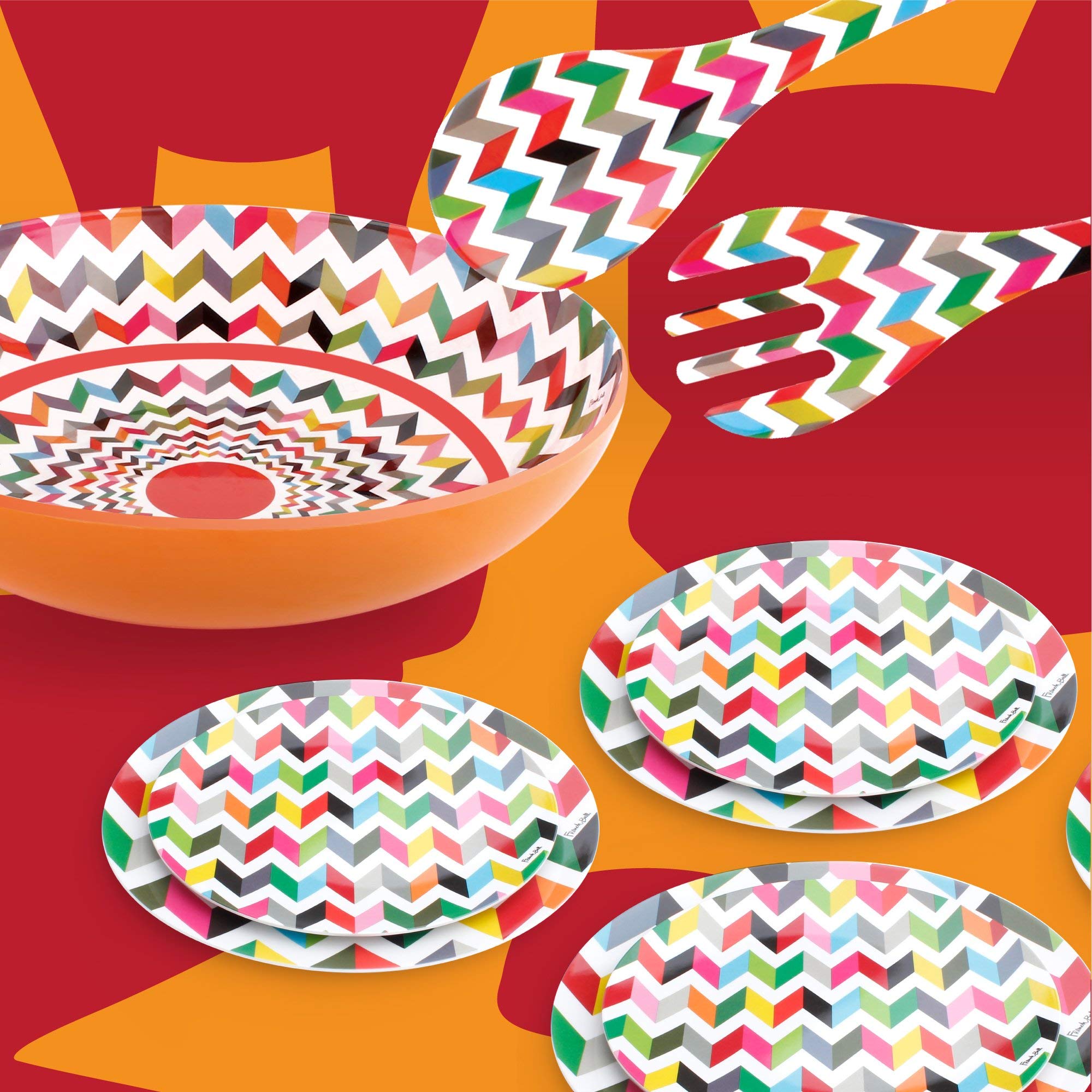 French Bull 11.75'' Serving Bowl - Melamine Dinnerware - Salad, Mixing, Pasta (Ziggy)