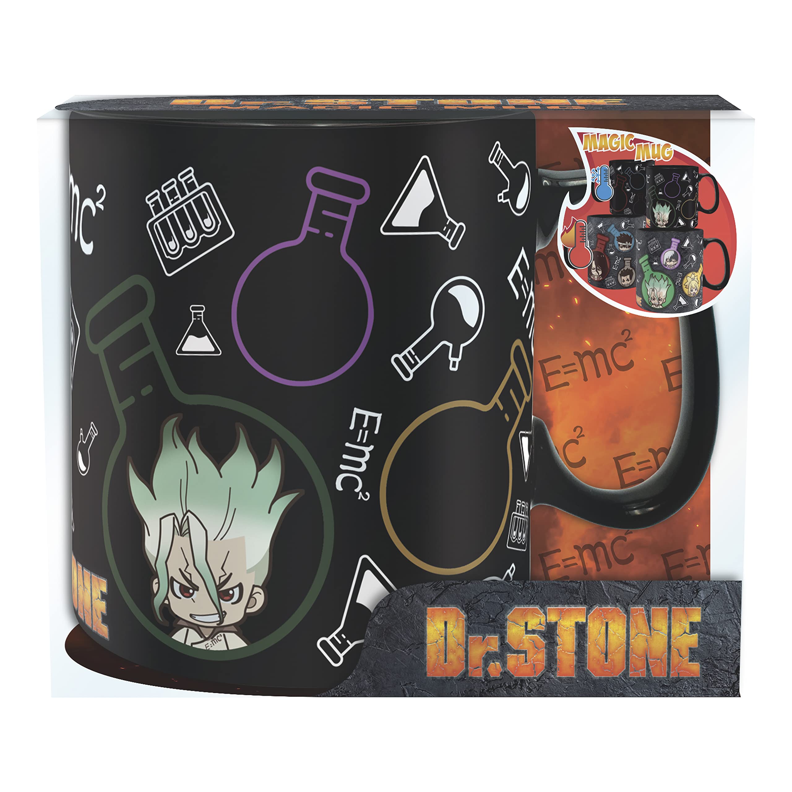 ABYSTYLE Dr. Stone Chibi Formula Heat-Change Ceramic Color Changing Coffee Tea Mug 16 Oz. Hand Wash Only Anime Manga Drinkware H