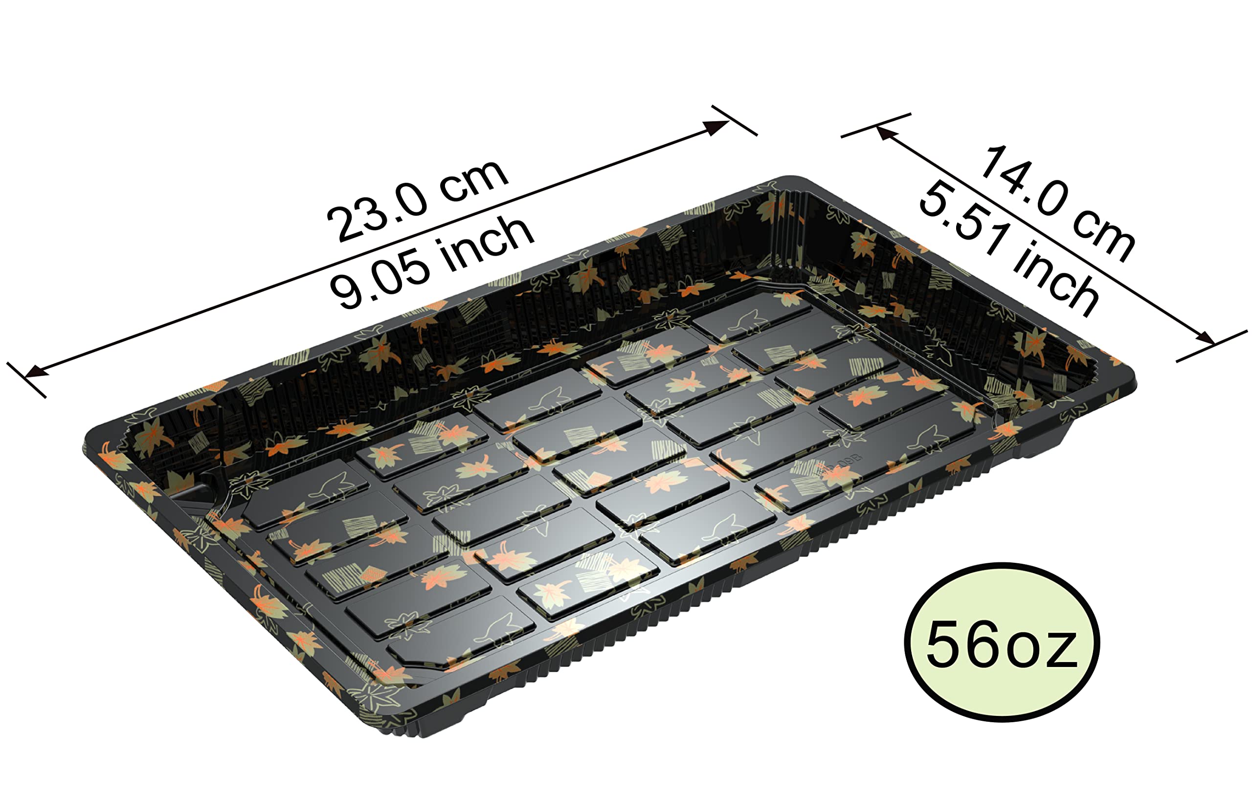 Seaboom 9# Sushi Container Sushi Tray 9 * 5.5-Inch Sushi Take Out Tray With Clear Lid 300 Sets 9#