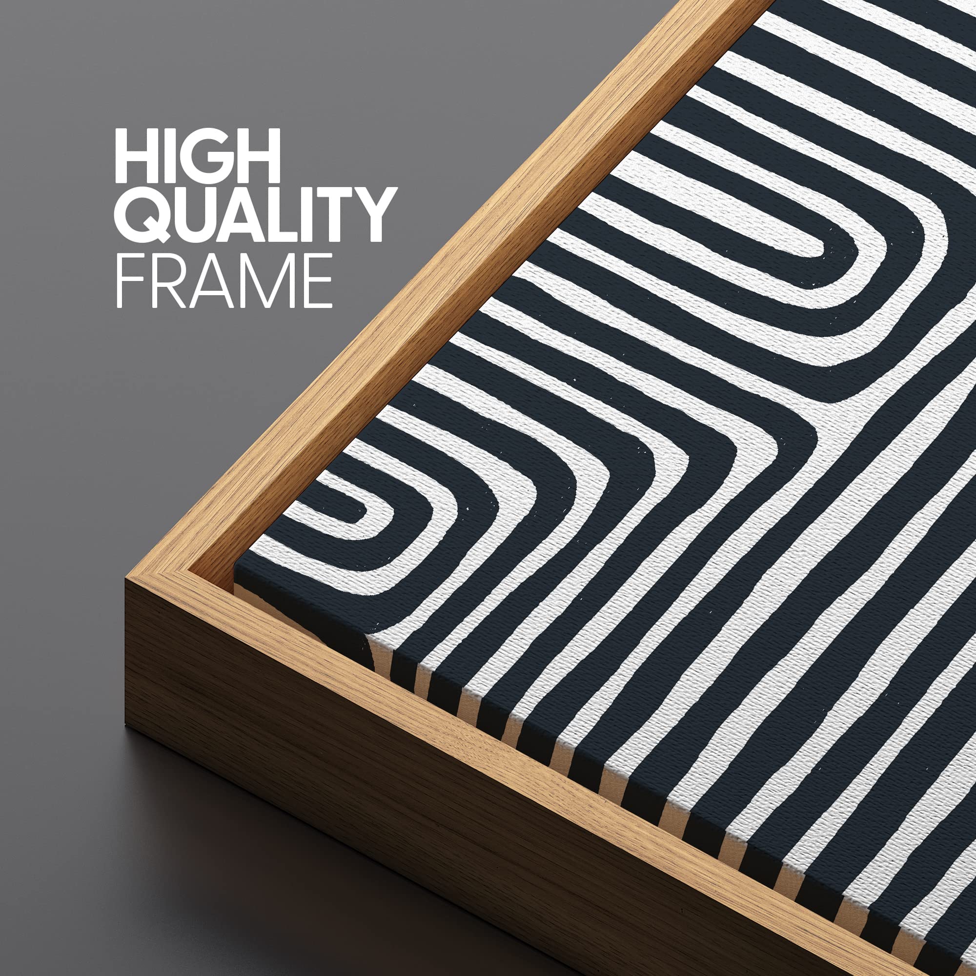 Signleader Framed Canvas Print Wall Art Wavy Lines Close-Up Abstract Patterns Illustrations Modern Art Minimalist Dramatic Multi