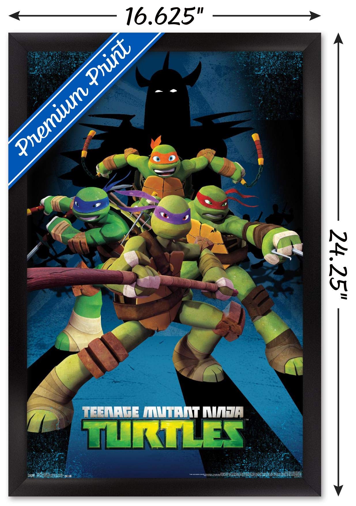 Trends International Nickelodeon Teenage Mutant Ninja Turtles - Assemble Wall Poster, 14.725'' X 22.375'', Black Framed Version