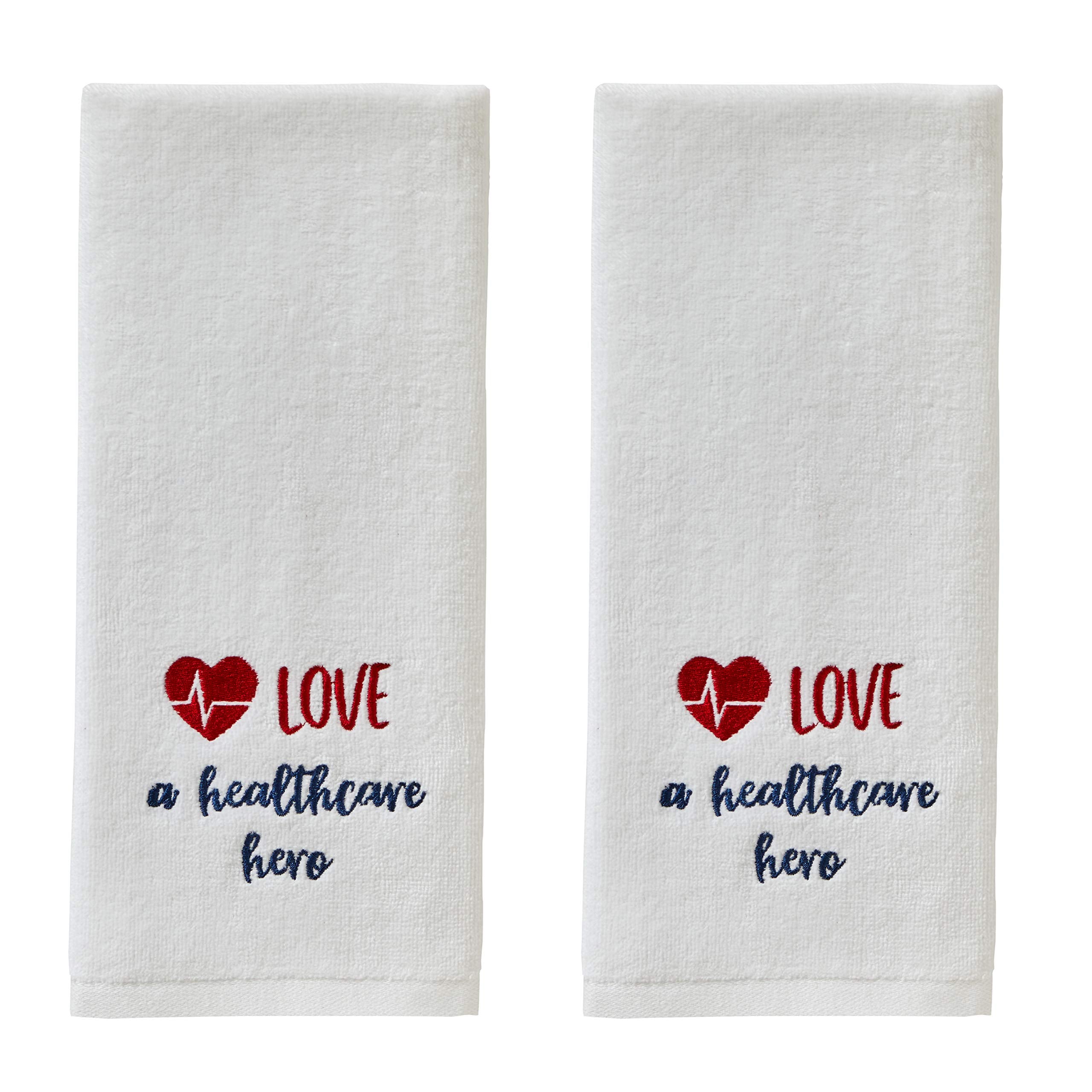 Skl Home Love A Healthcare Hero Hand Towel Set, White