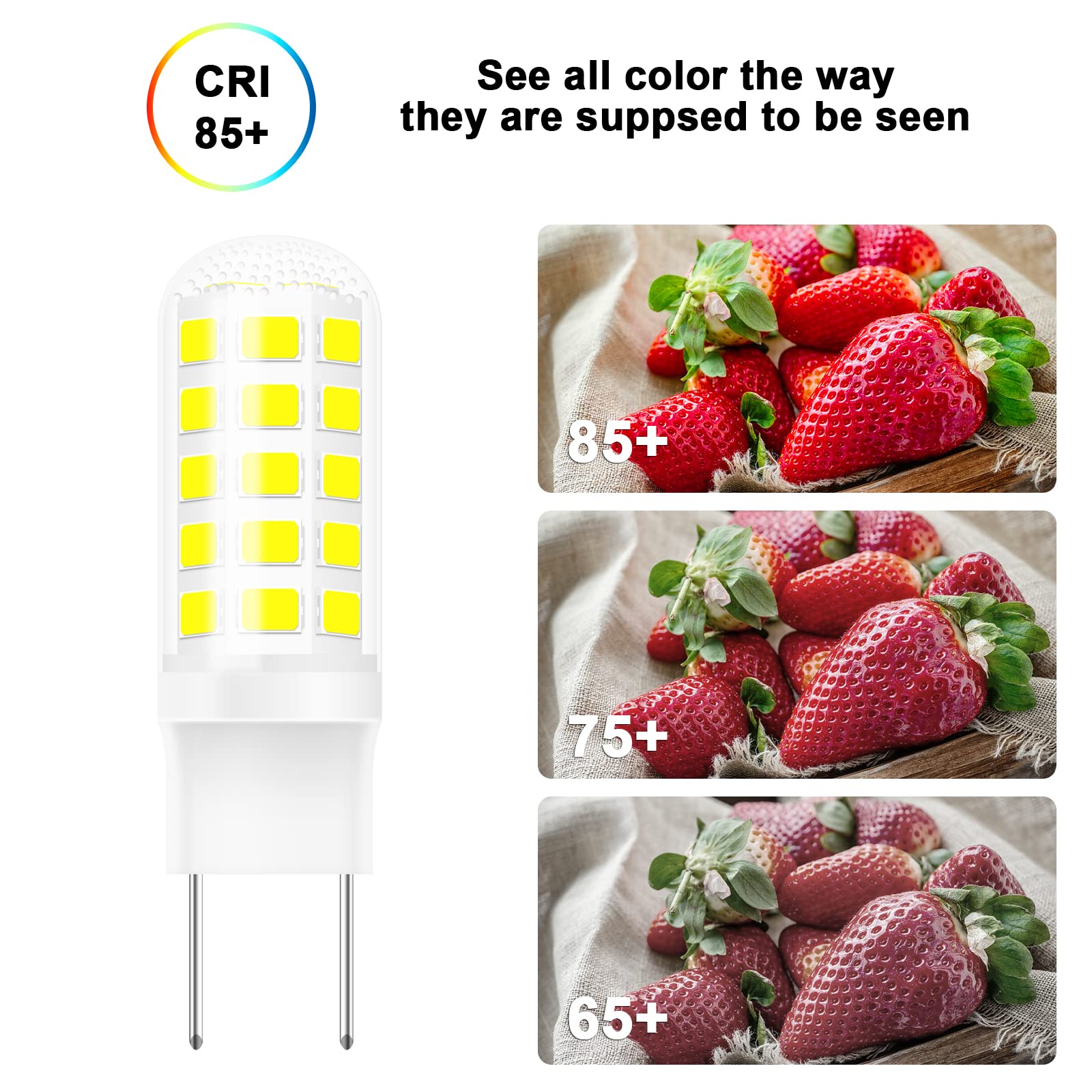 G8 Led Bulb Dimmable Under Microwave Light Bulb 50W Halogen Replacement For Ge Samsung Lg Over The Range Microwave Hood, 120V 5W