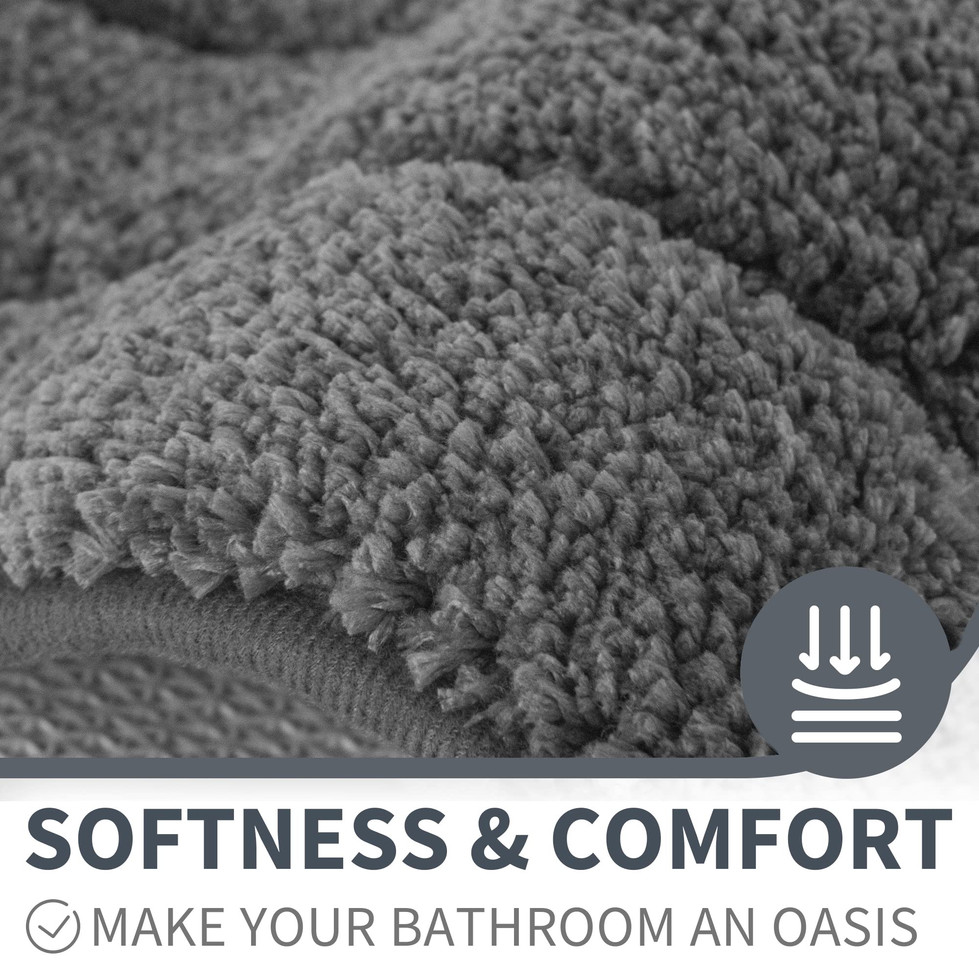Granny Says Gray Bathroom Rugs Non Slip, Bath Mats For Bathroom, Super Soft And Water Absorbent, Microfiber Washable Bath Rugs F