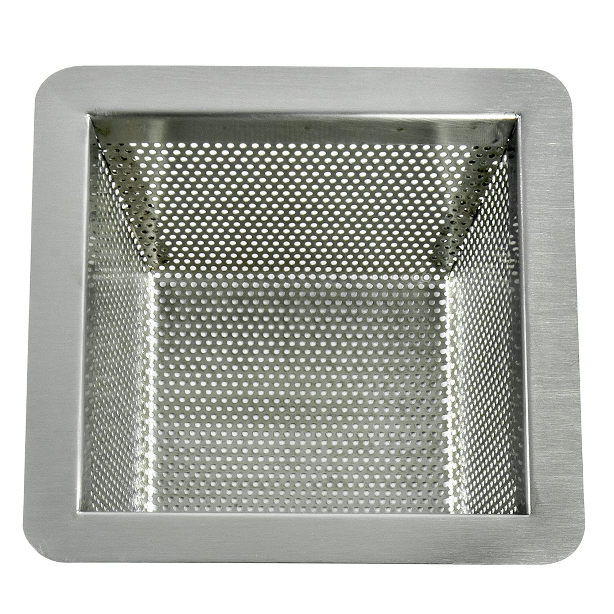 GSW Stainless Steel Floor Sink Drain Basket Strainer 10   W x 10   L x 5   H - Perfect for Restaurant, Bar, Buffet (5 H SS)