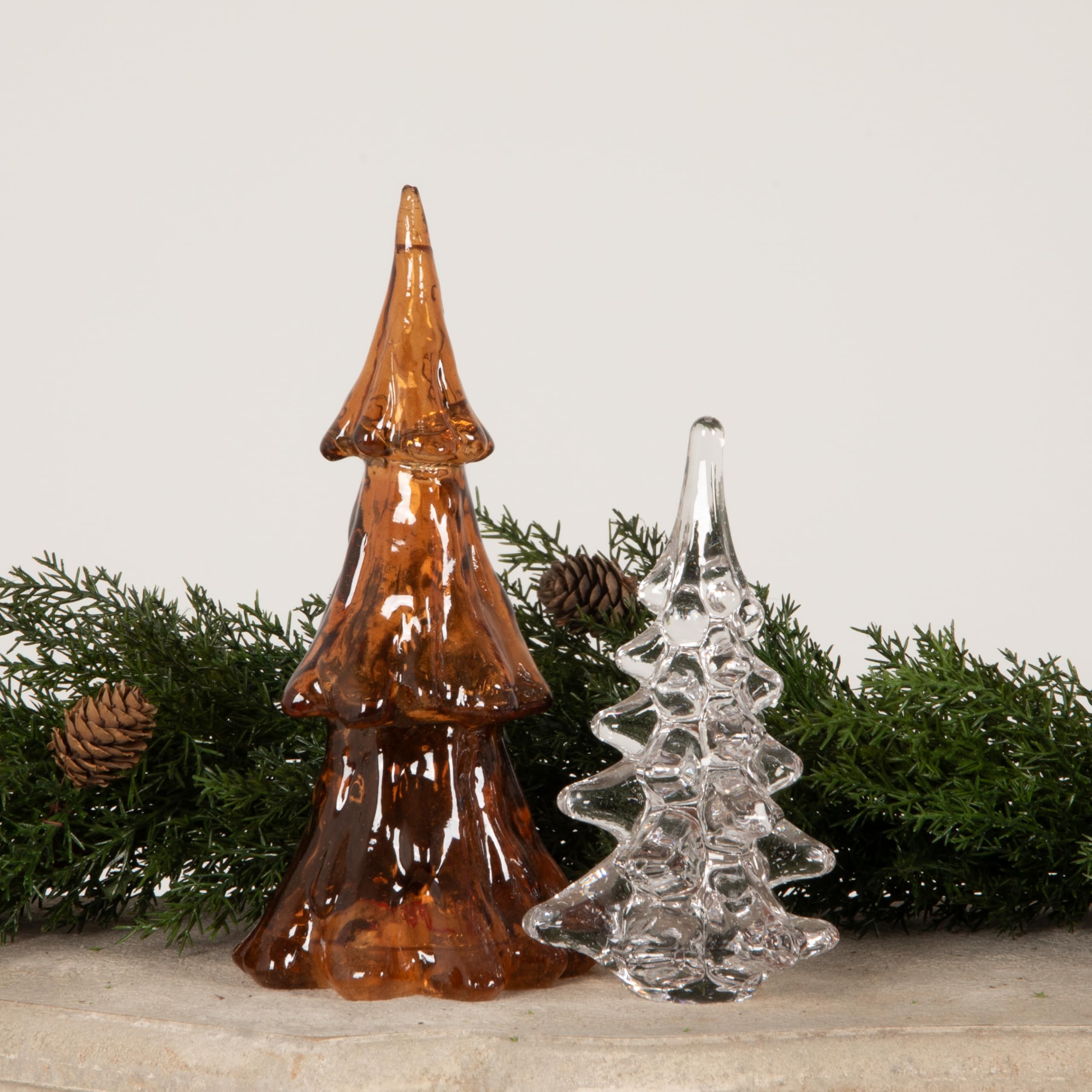 Creative Co-Op Mini Glass Christmas Tree Decor, Clear