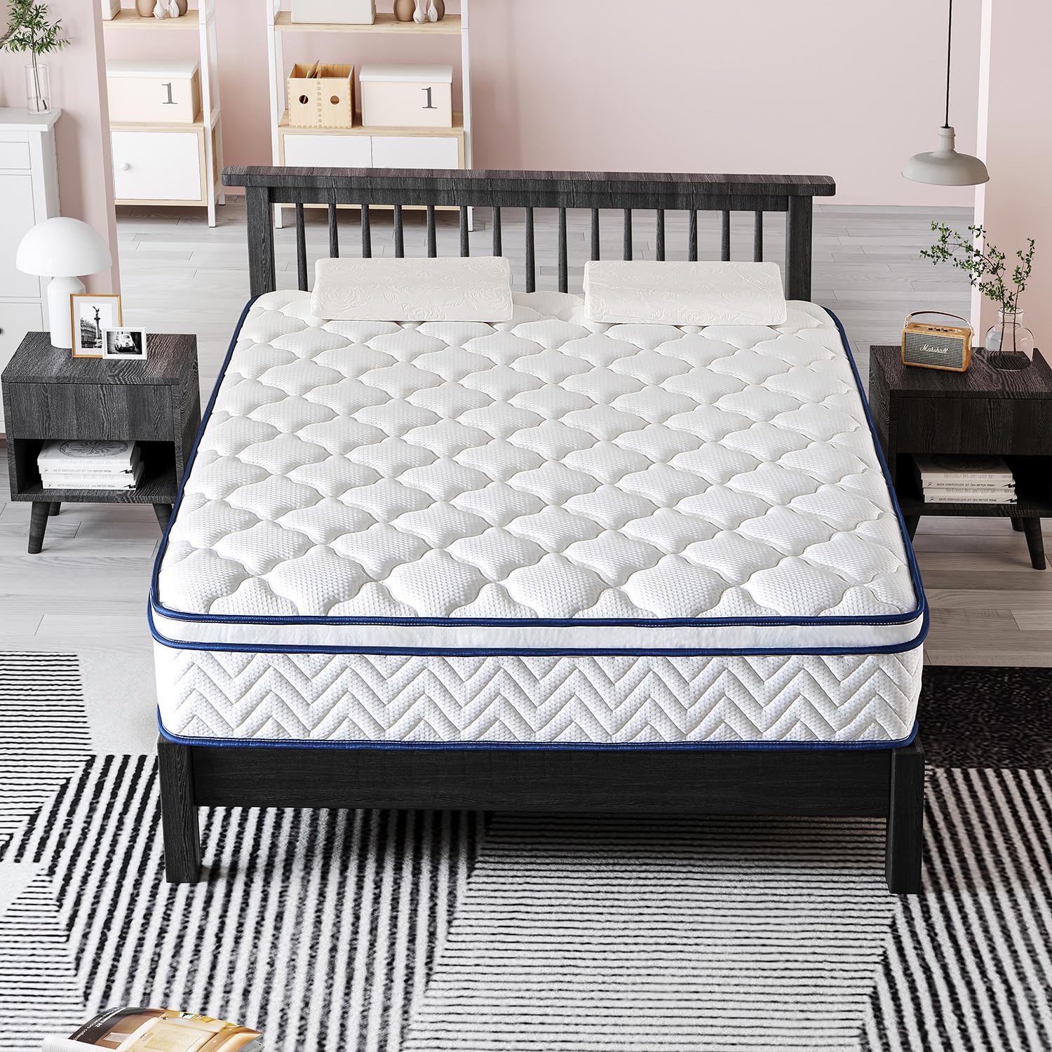 12 Inch King Hybrid Mattress in a Box - Individually Wrapped Coils & Gel Memory Foam for Back Support, Pressure Relief & Motion