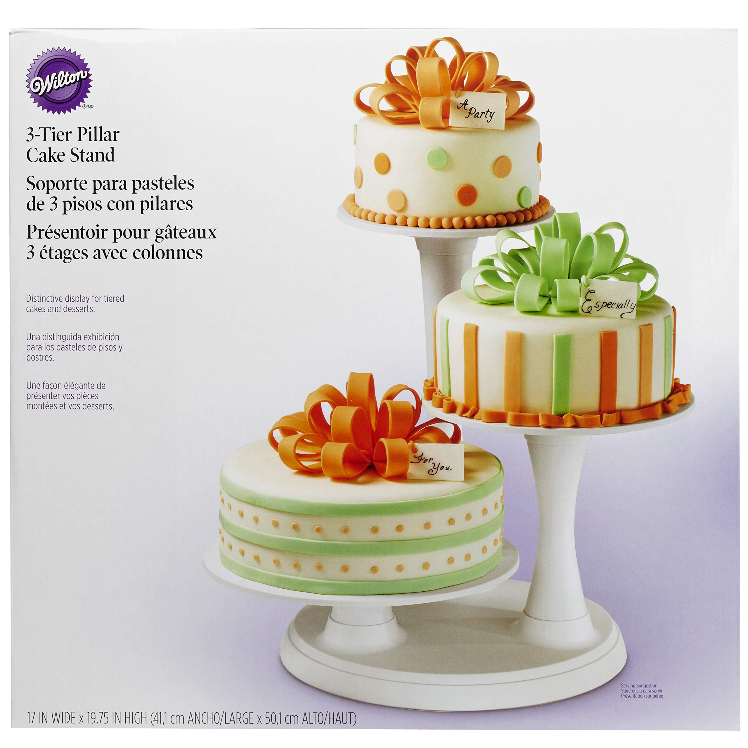 Wilton Pillar Style 3-Tier Cupcake, Dessert, And Cake Stand