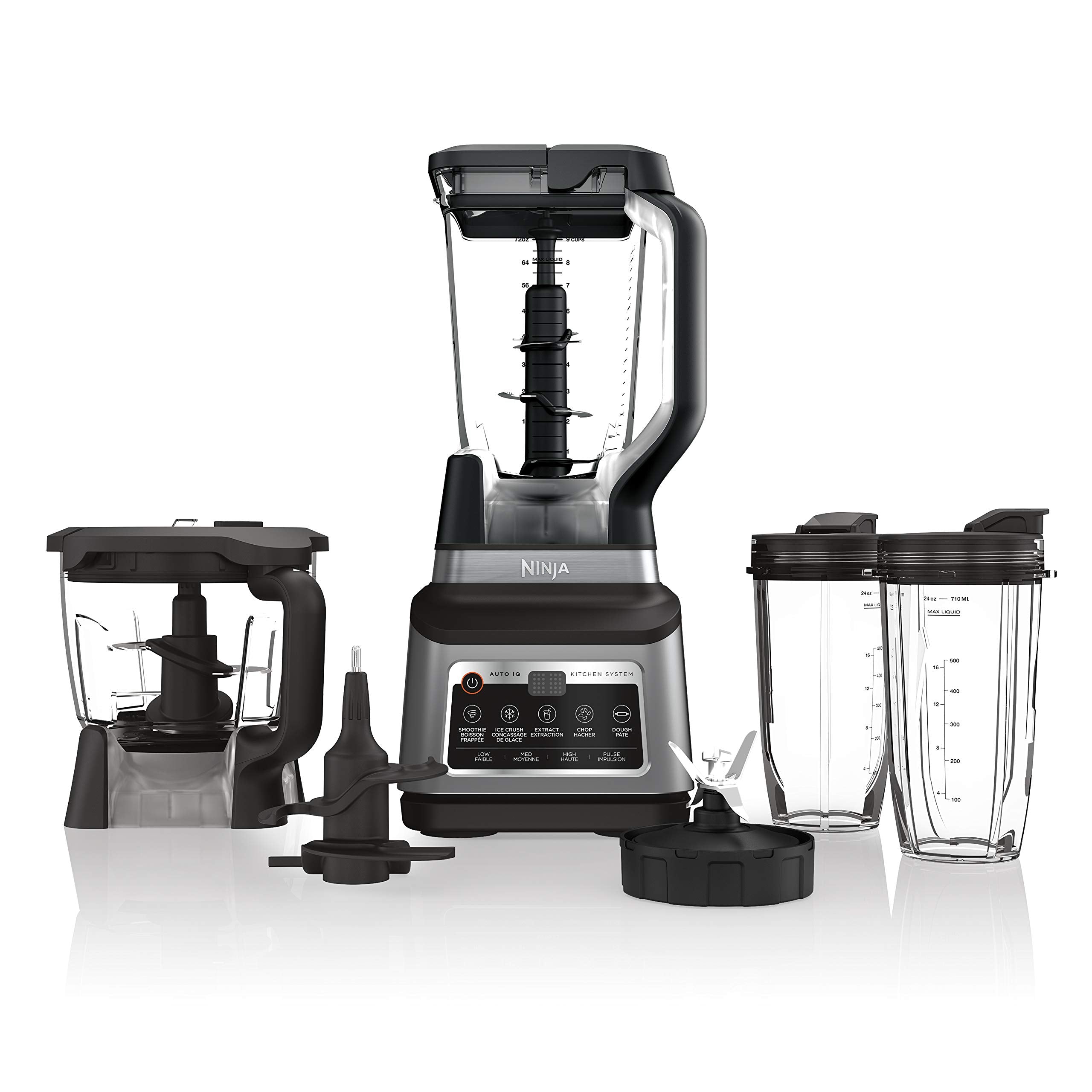 Ninja Bn801C, Professional Plus Kitchen System With Auto-Iq, 72Oz Pitcher, Black/Silver, 1400W (Canadian Version)