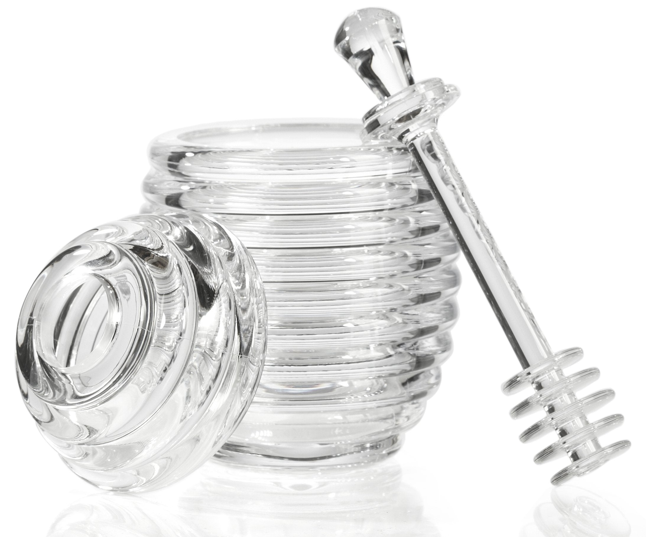 Prodyne Acrylic Honey Jar With Server, Off-White Medium