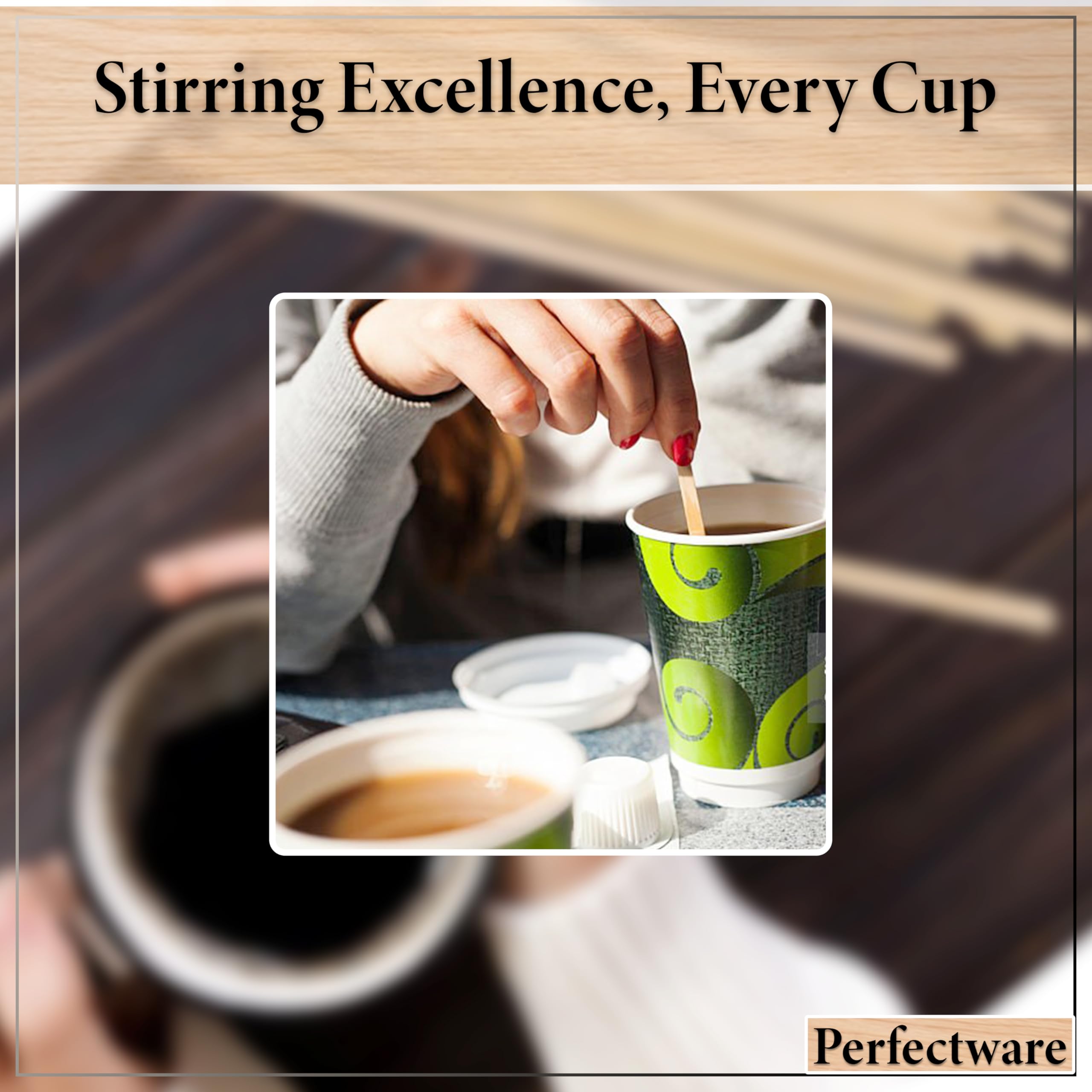 Perfectware ''7'''' Wooden Coffee Stirrer - Box Of 1,000Ct''