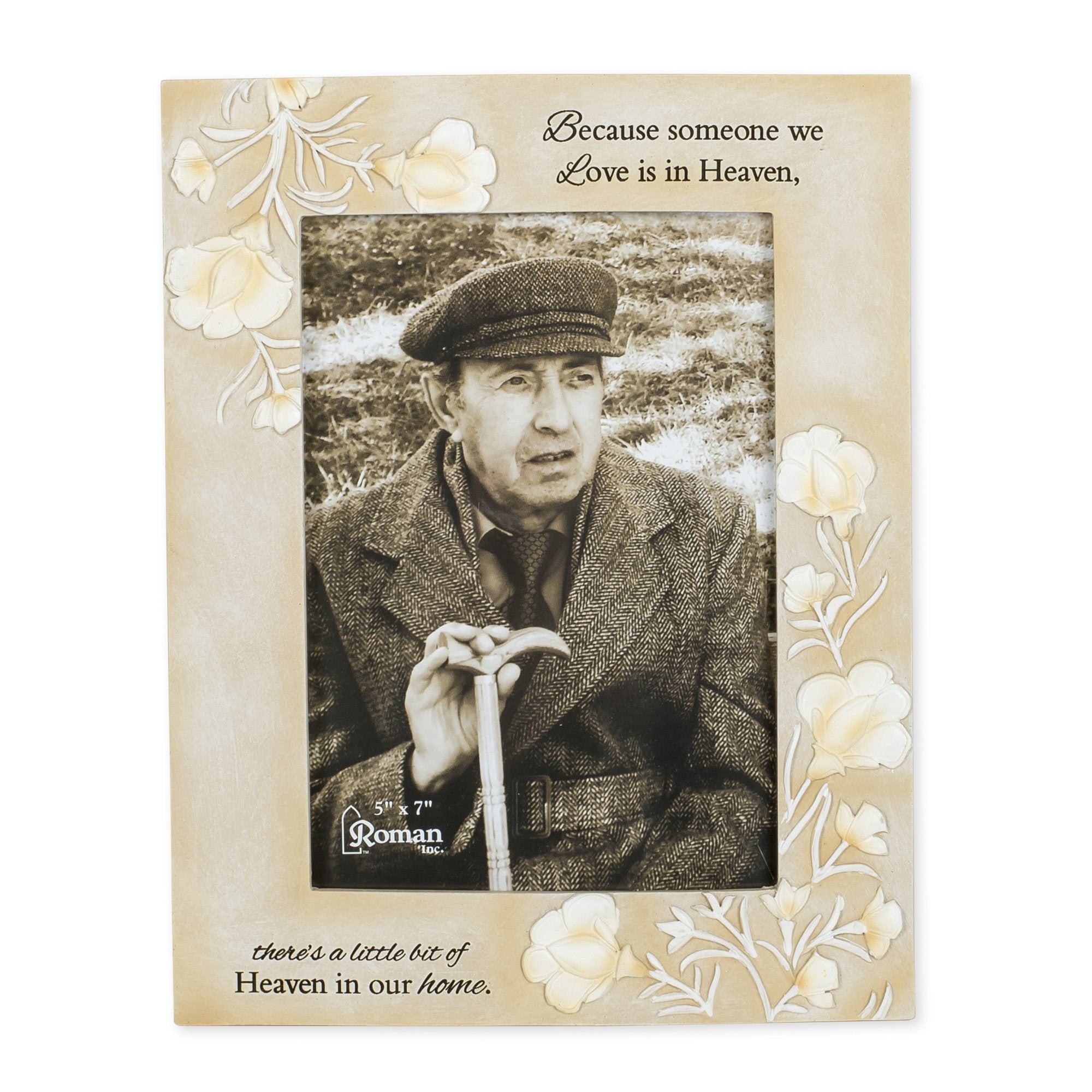 Roman Theres A Little Bit of Heaven in Our Home Memorial Picture Frame Holds 5 x 7 Photo