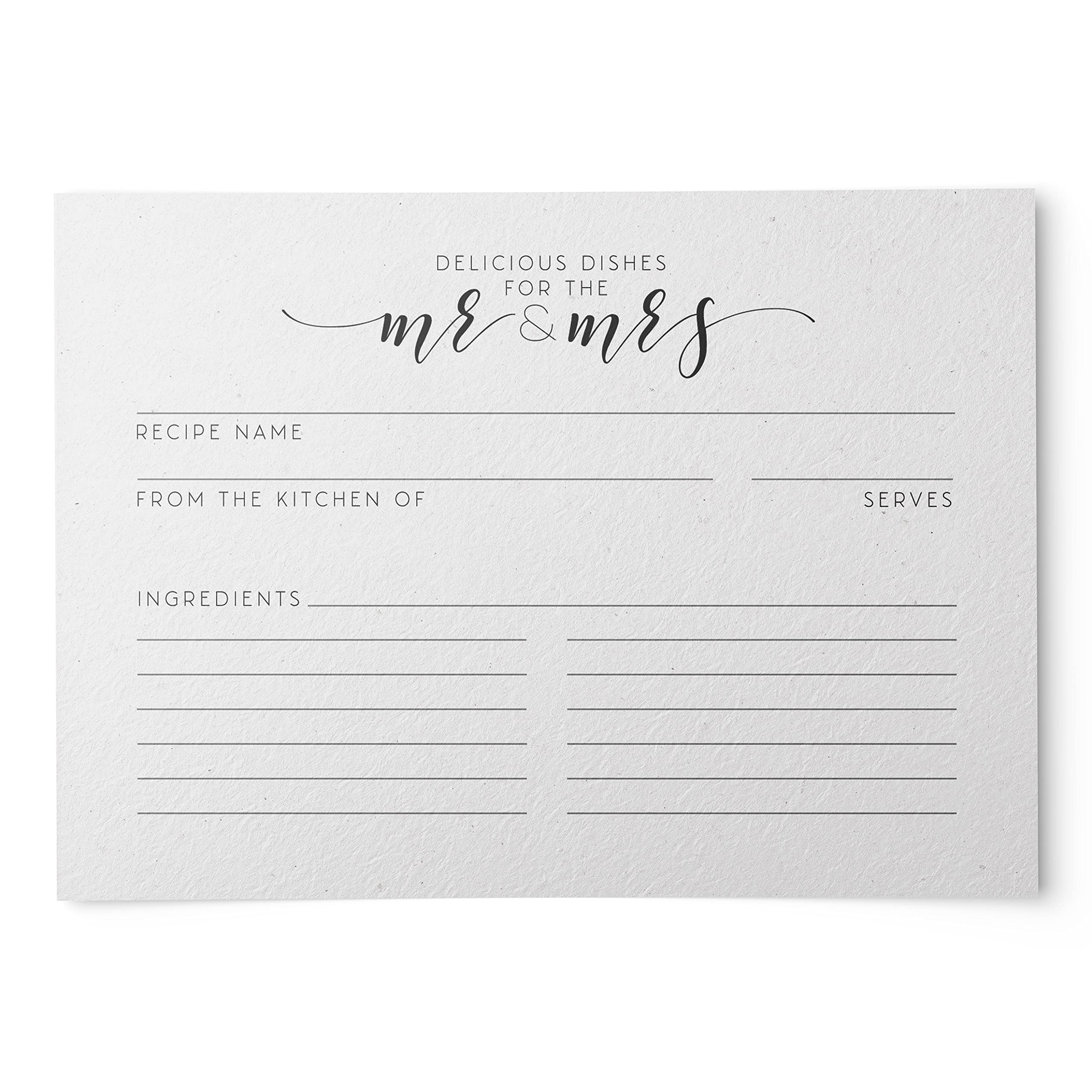 Dashleigh Newlywed & Bridal Shower Recipe Cards From, 48 Cards, 4X6 Inches, Water-Resistant And Double-Sided (Vintage Newlywed)