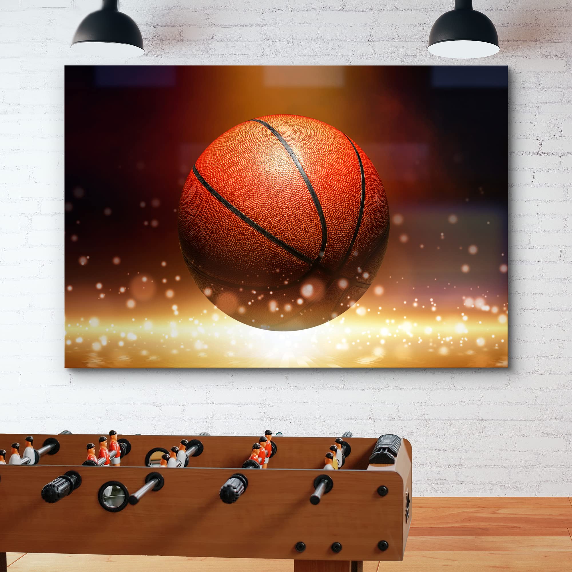 Wall26 Canvas Print Wall Art Bokeh Effect Sparkle Vibrant Neon Basketball Boys Room Decor Sports Fitness Photography Realism Dec