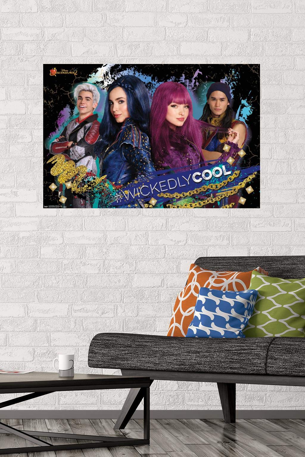 Trends International Disney Descendants 2 - Wickedly Cool Wall Poster, 22.375'' X 34'', Poster & Mount Bundle