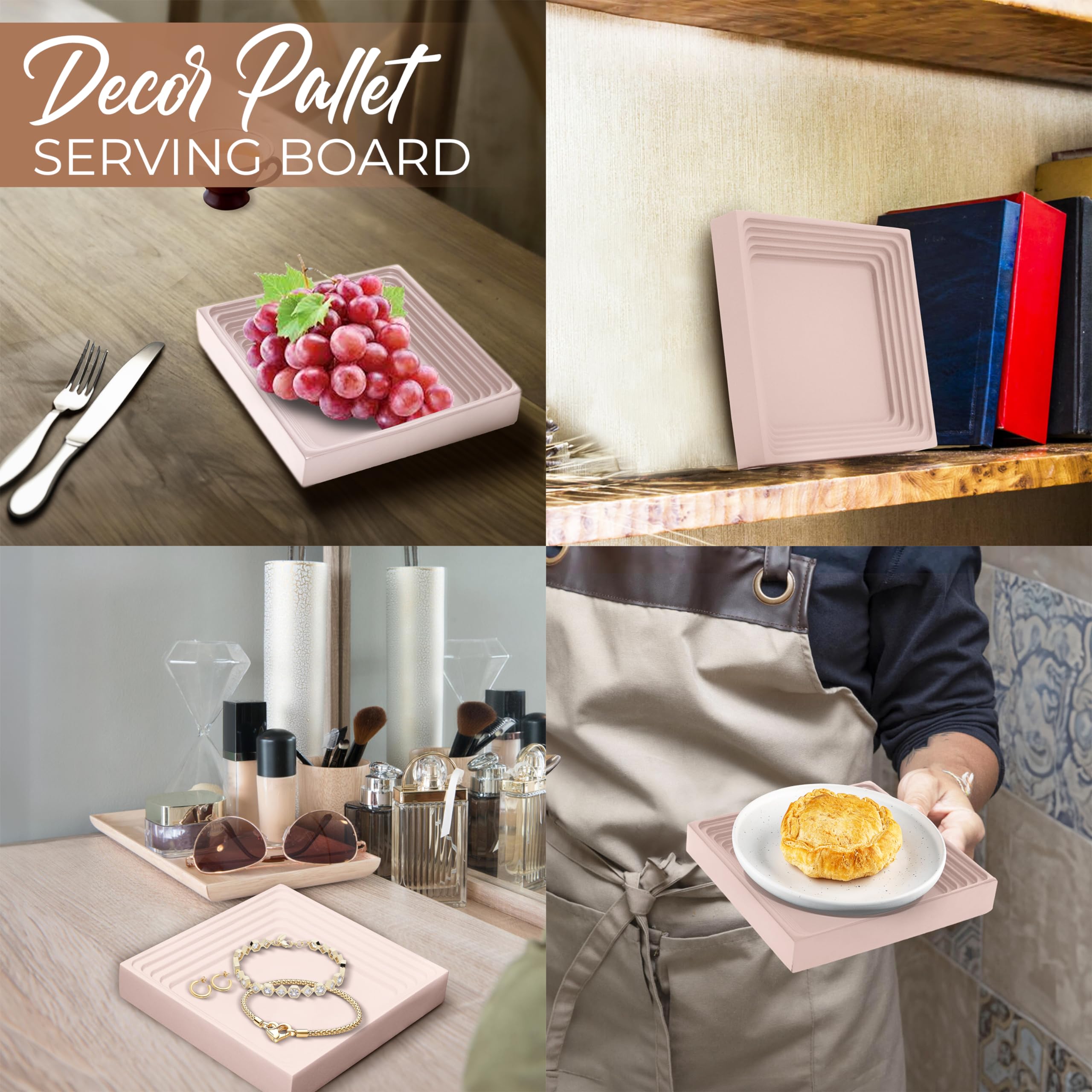 Koluraful Single Mountain Wood Tray - Multi Purpose Cutting Board, Indoor Outdoor Serving Tray For Coffee Table, Breakfast, Dinn