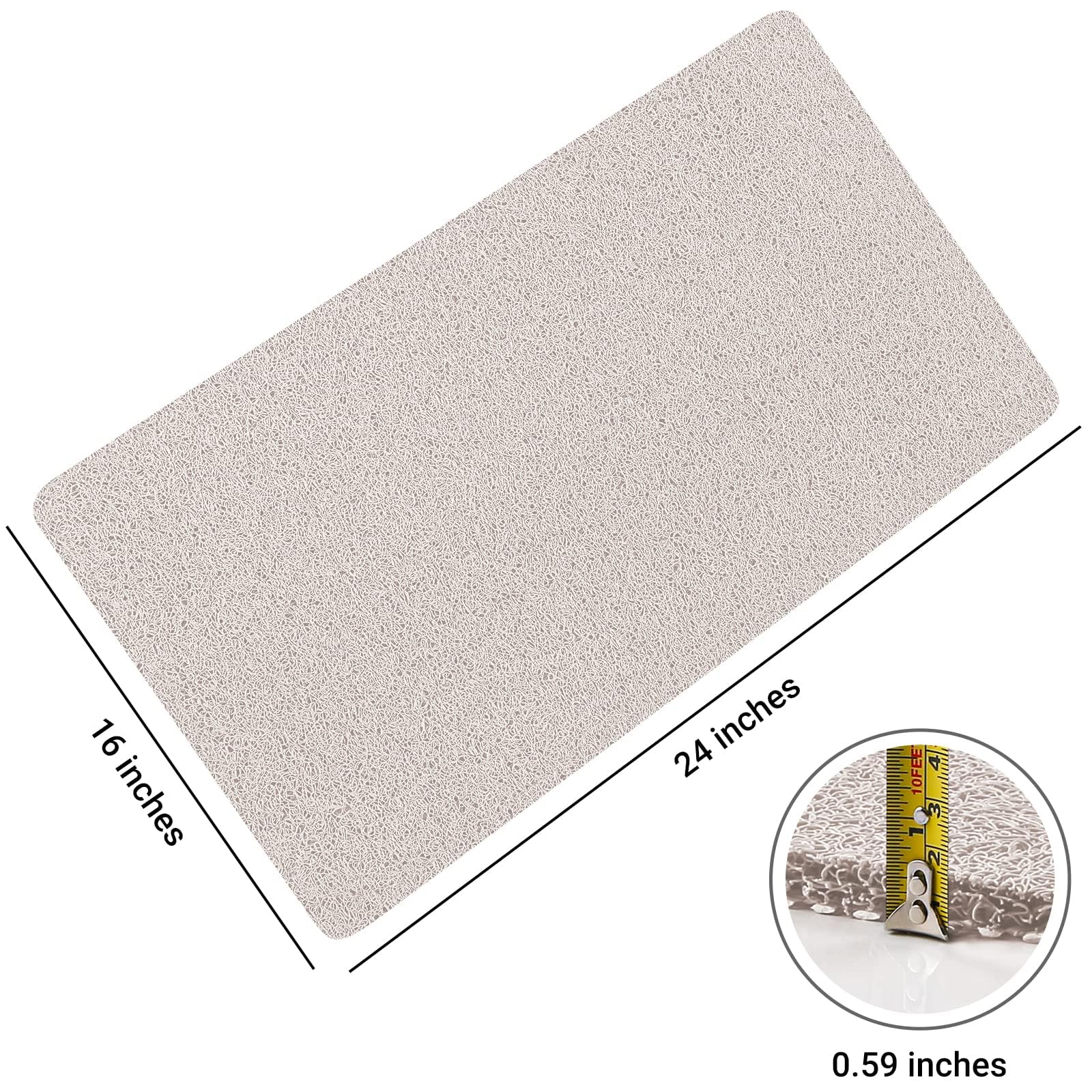 Luxstep Shower Mat Bathtub Mat,24X16 Inch, Non-Slip Bath Mat With Drain, Quick Drying Pvc Loofah Bathmat For Tub,Shower,Bathroom