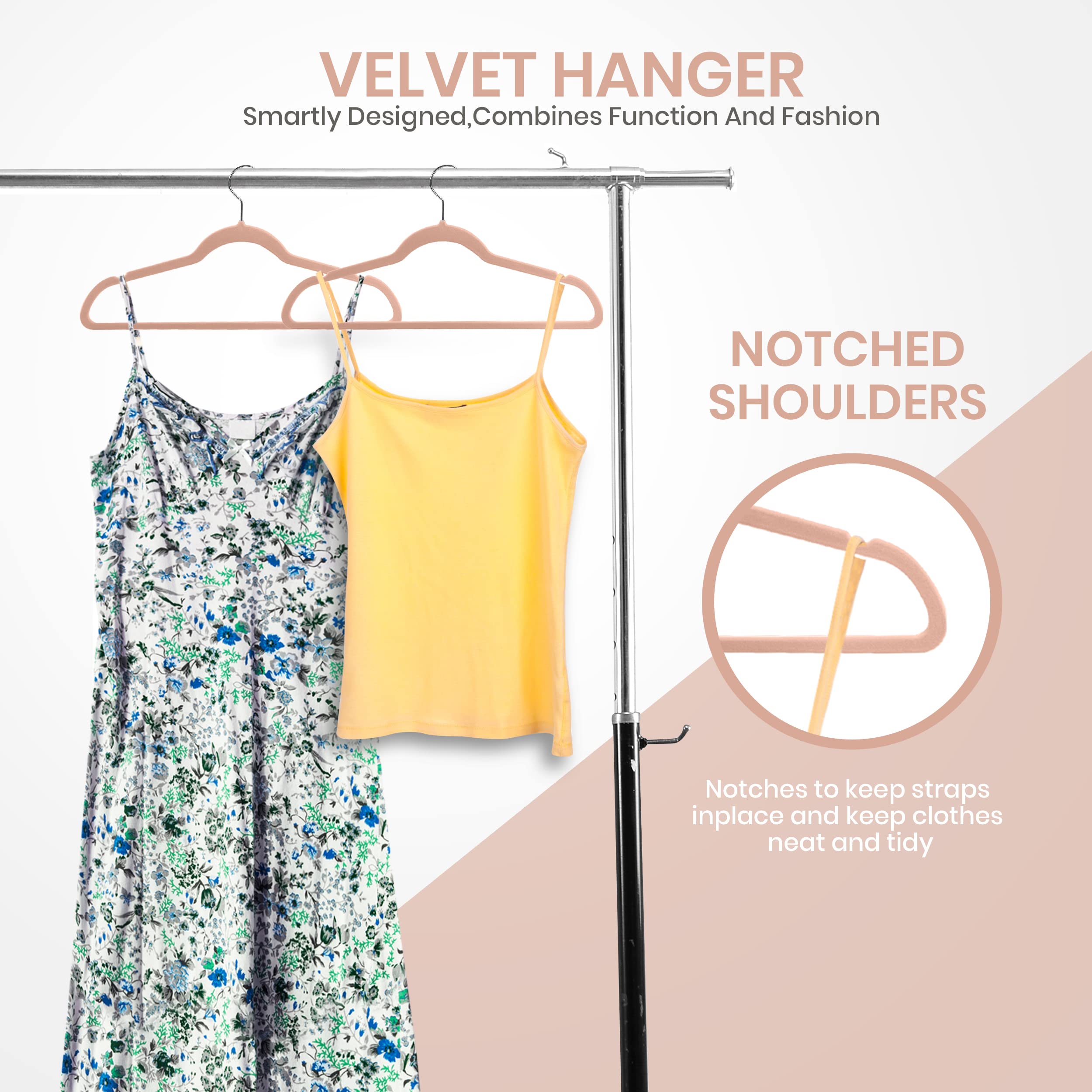 Utopia Home Velvet Hangers 20 Pack - Non-Slip Clothes Hangers - Pink Hangers - Suit Hangers With 360 Degree Rotatable Hook - Hea