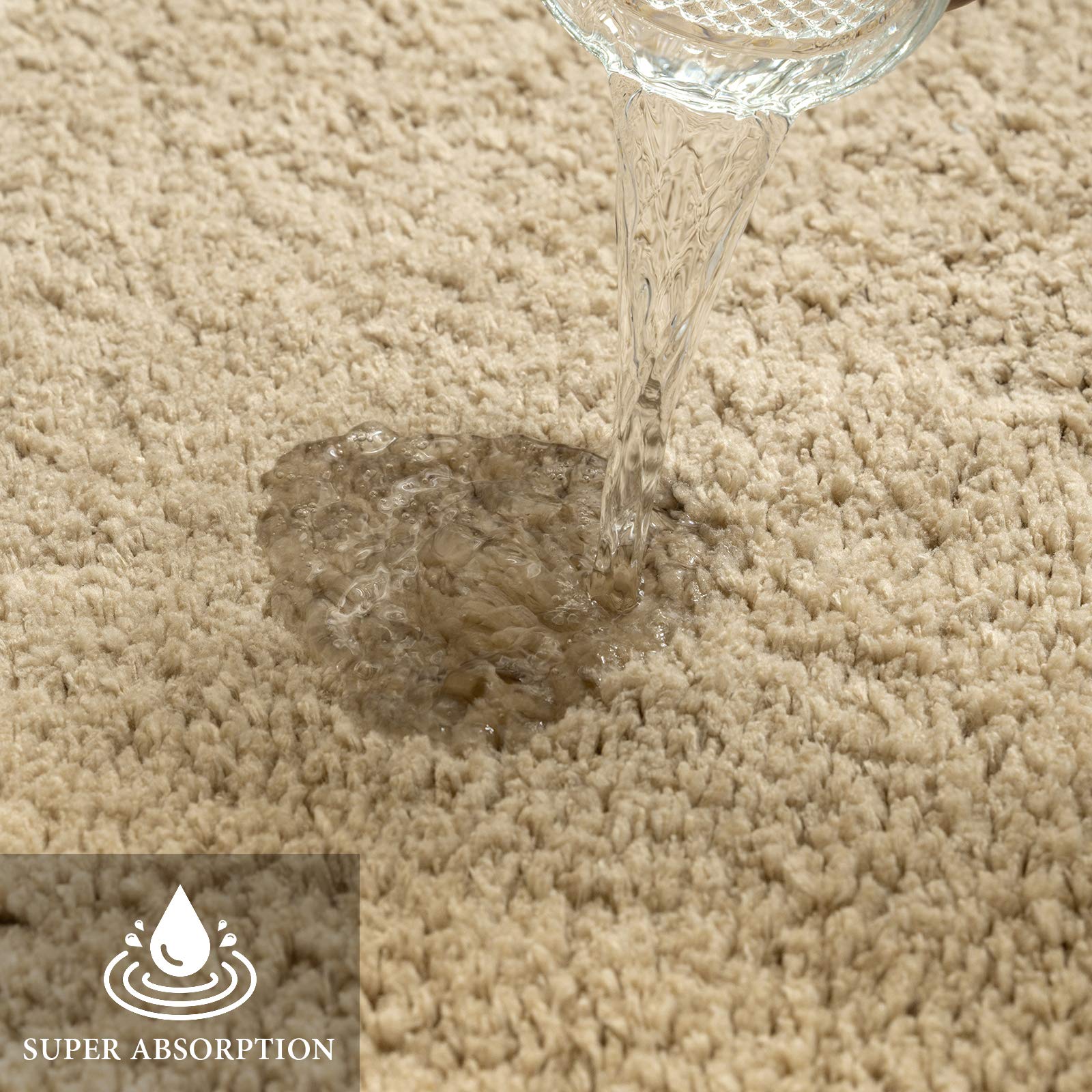 Miulee Set Of 2 Non Slip Shaggy Bathroom Rugs Extra Thick Soft Bath Mats Plush Microfiber Absorbent Water For Tub Shower Machine