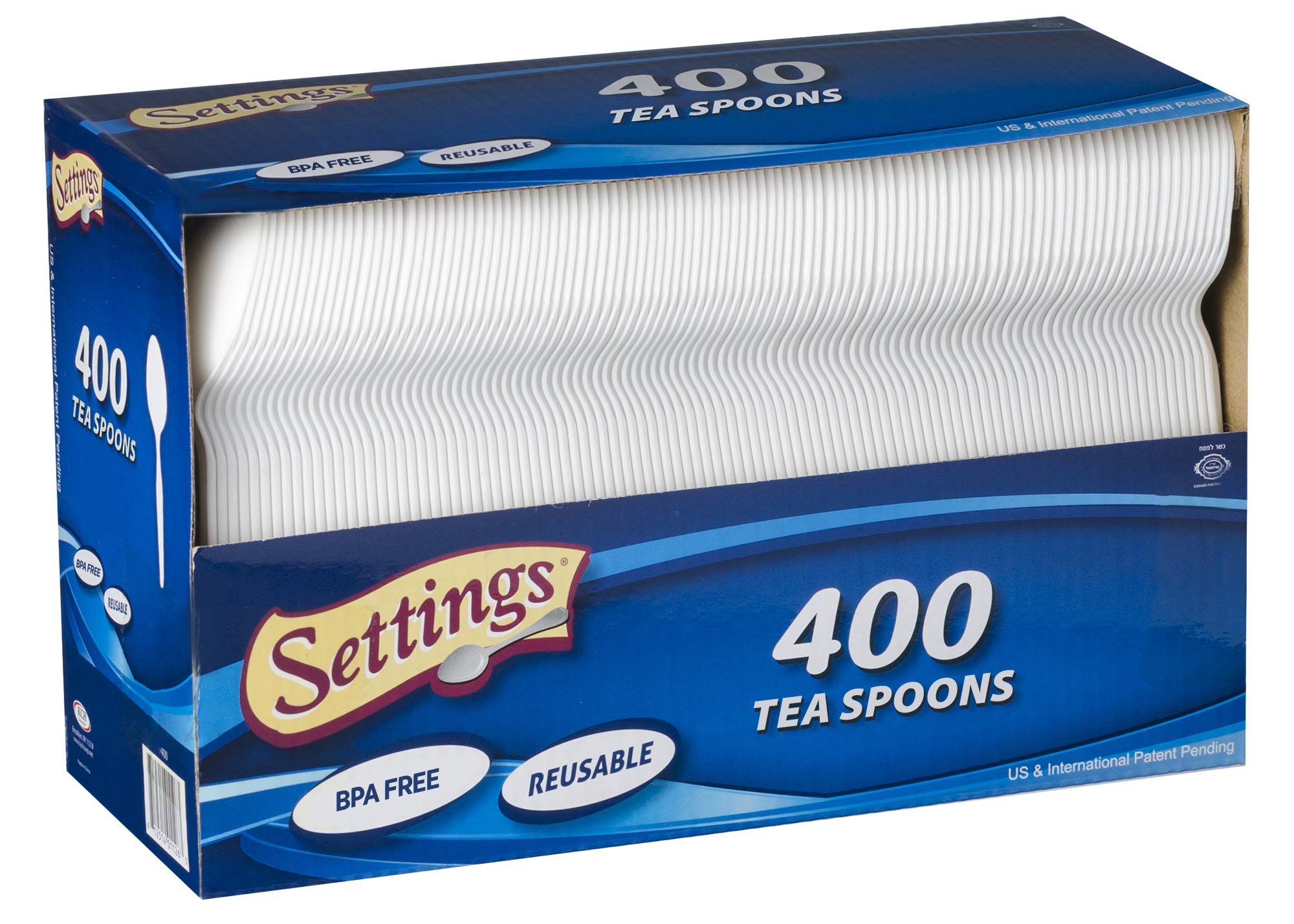 [400 Count] Settings Plastic White Tea Spoons, Practical Disposable Cutlery, Great For Home, Office, School, Party, Picnics, Res