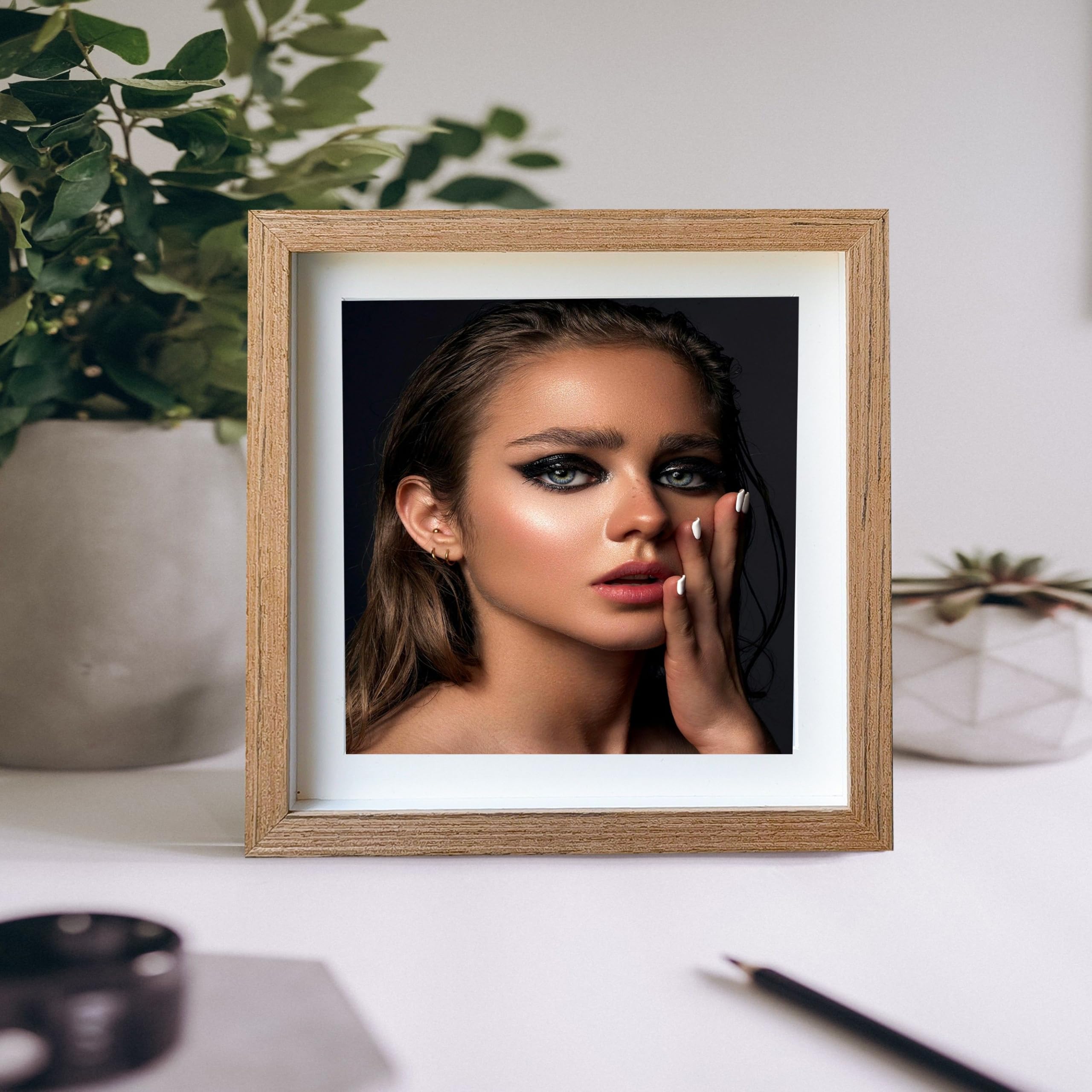 Dohomi 8x8 Shadow Box Frame Original wood Shadow Box Display Case 3 Pack Picture Frames Glass Surface Internal Depth 0.6 inch fo