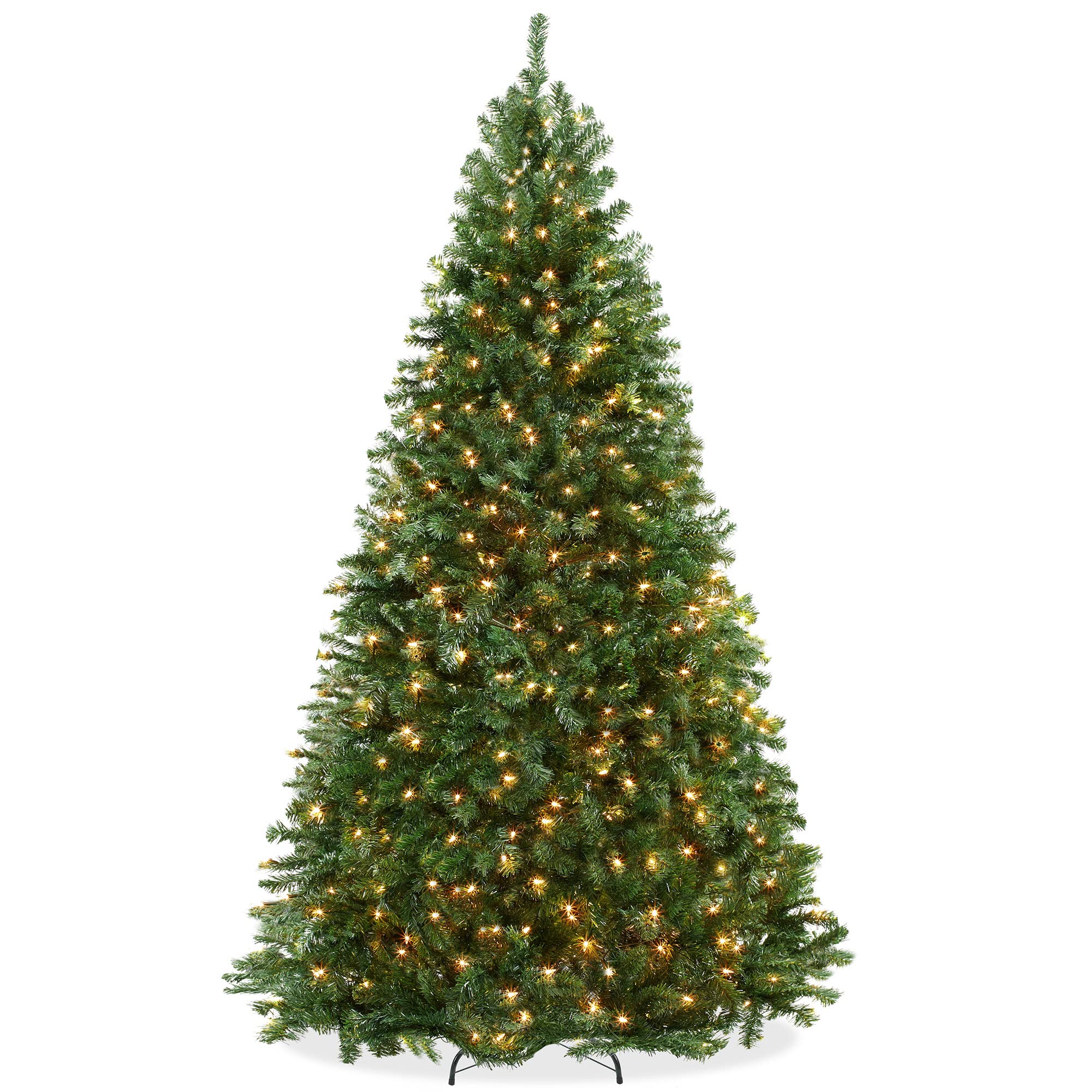 Casafield 6.5FT Realistic Pre-Lit Green Spruce Artificial Holiday Christmas Tree with Sturdy Metal Stand