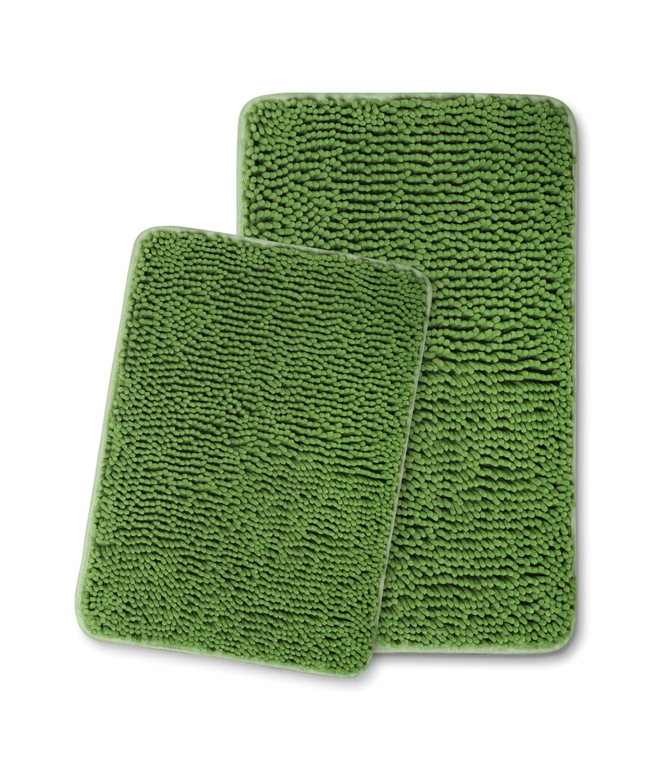 Yeaban Forest Green Bathroom Rugs Sets 2 Piece - Thick Chenille Bath Mats | Absorbent And Washable Bath Rug Non-Slip, Plush And