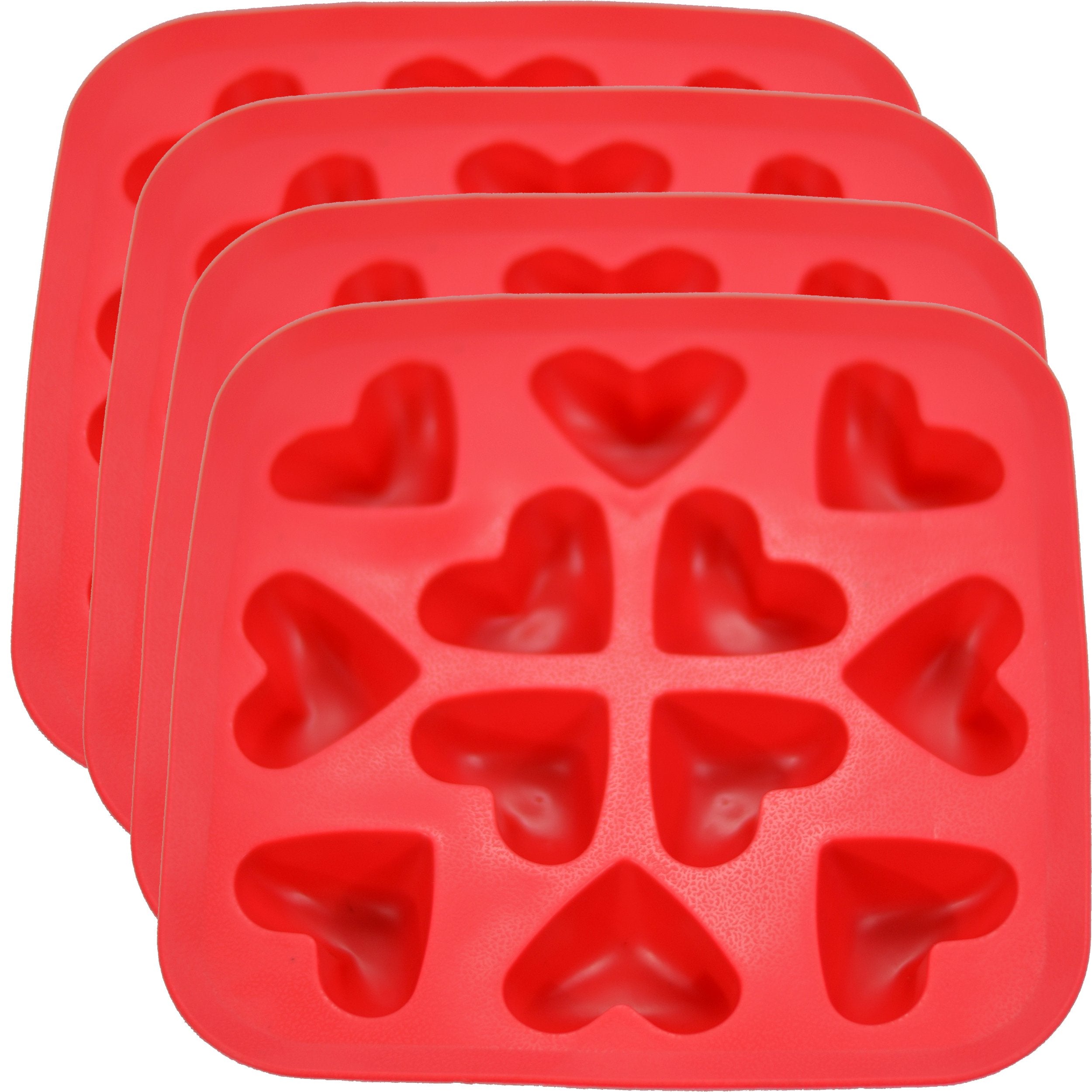 Fairly Odd Novelties Silicone Heart Ice Cube Tray, Non-Stick, Heat-Resistant, Mini Ice Cube Trays, Perfect For Valentines Day Or