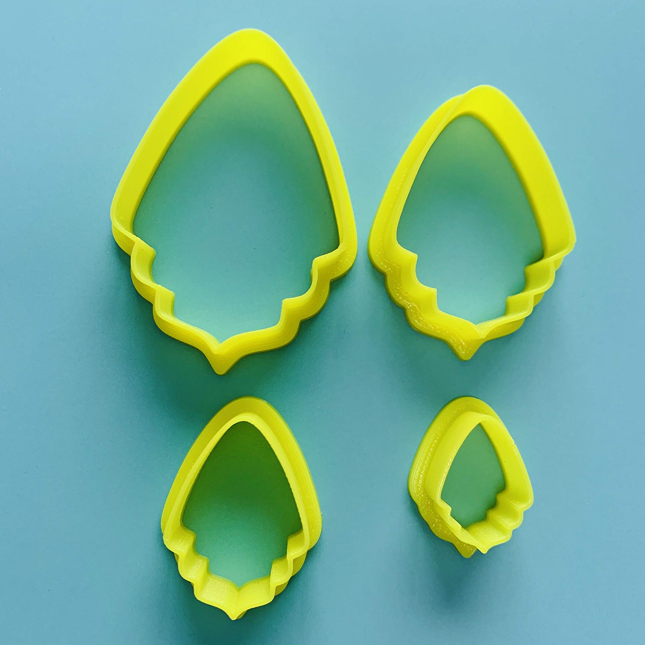 Chenrui Set Of 4 Frilled Drops Polymer Clay Shape Cutter, Cookie Cutter