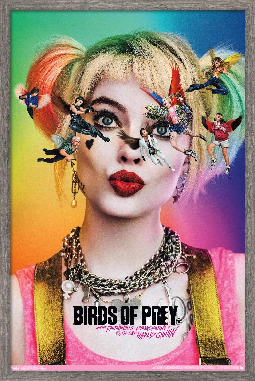 Trends International Dc Comics Movie - Birds Of Prey - Teaser Wall Poster, 14.725'' X 22.375'', Barnwood Framed Version