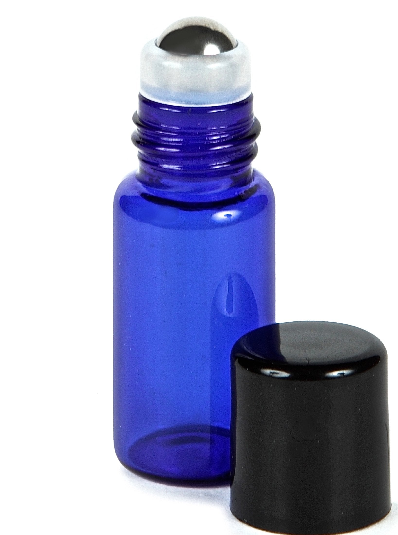 Vivaplex, 12, Cobalt Blue, 3 Ml Glass Roll-On Bottles With Stainless Steel Roller Balls - Dropper Included