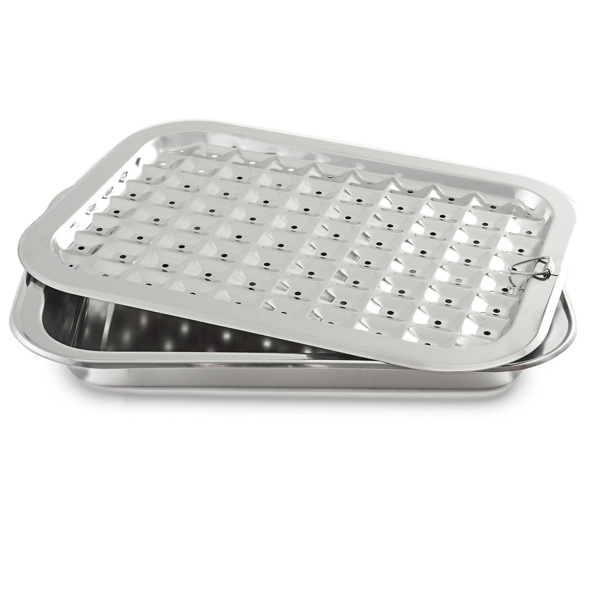 Norpro 274 Stainless Steel Broil/Roast Pan Set, 17 Inch, Silver