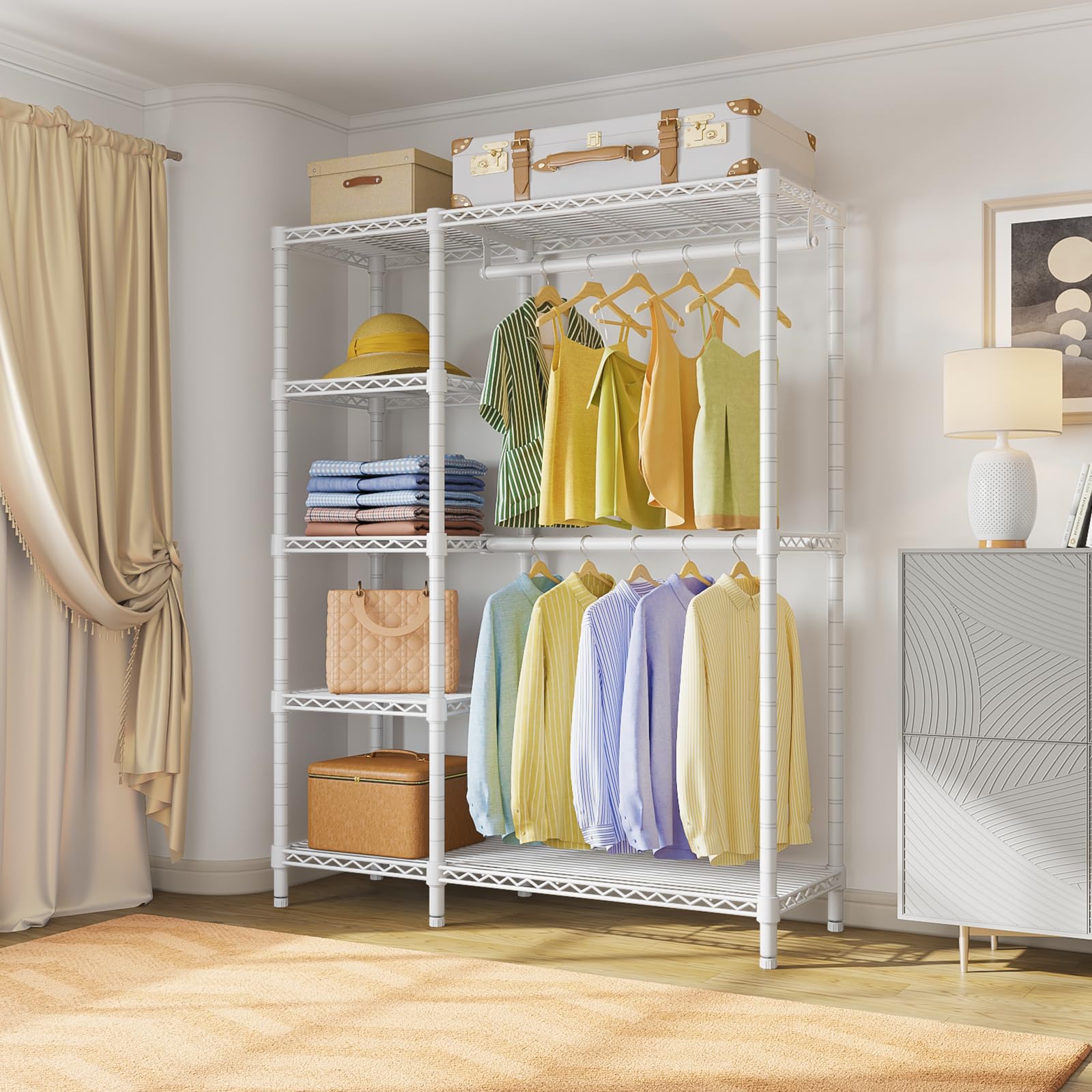 Vipek V7 Basic Garment Rack For Hanging Clothes Heavy Duty Clothes Rack With Shelves, Portable Closet Rack Metal Clothing Rack 5